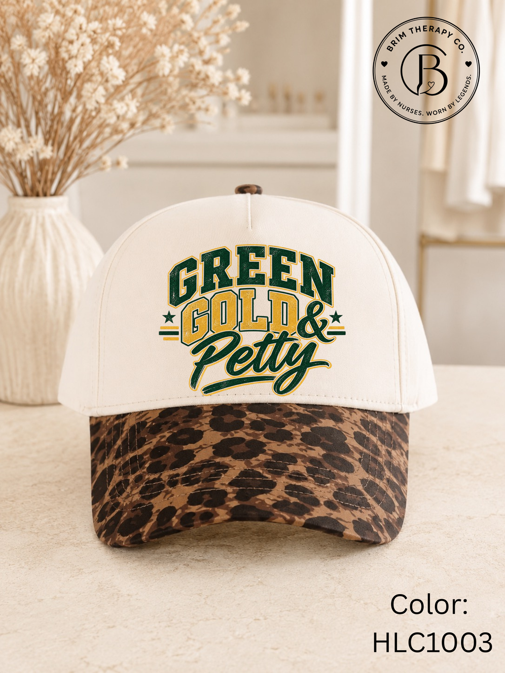 SPFB1308: Green, Gold & Petty Packers Trucker Hat