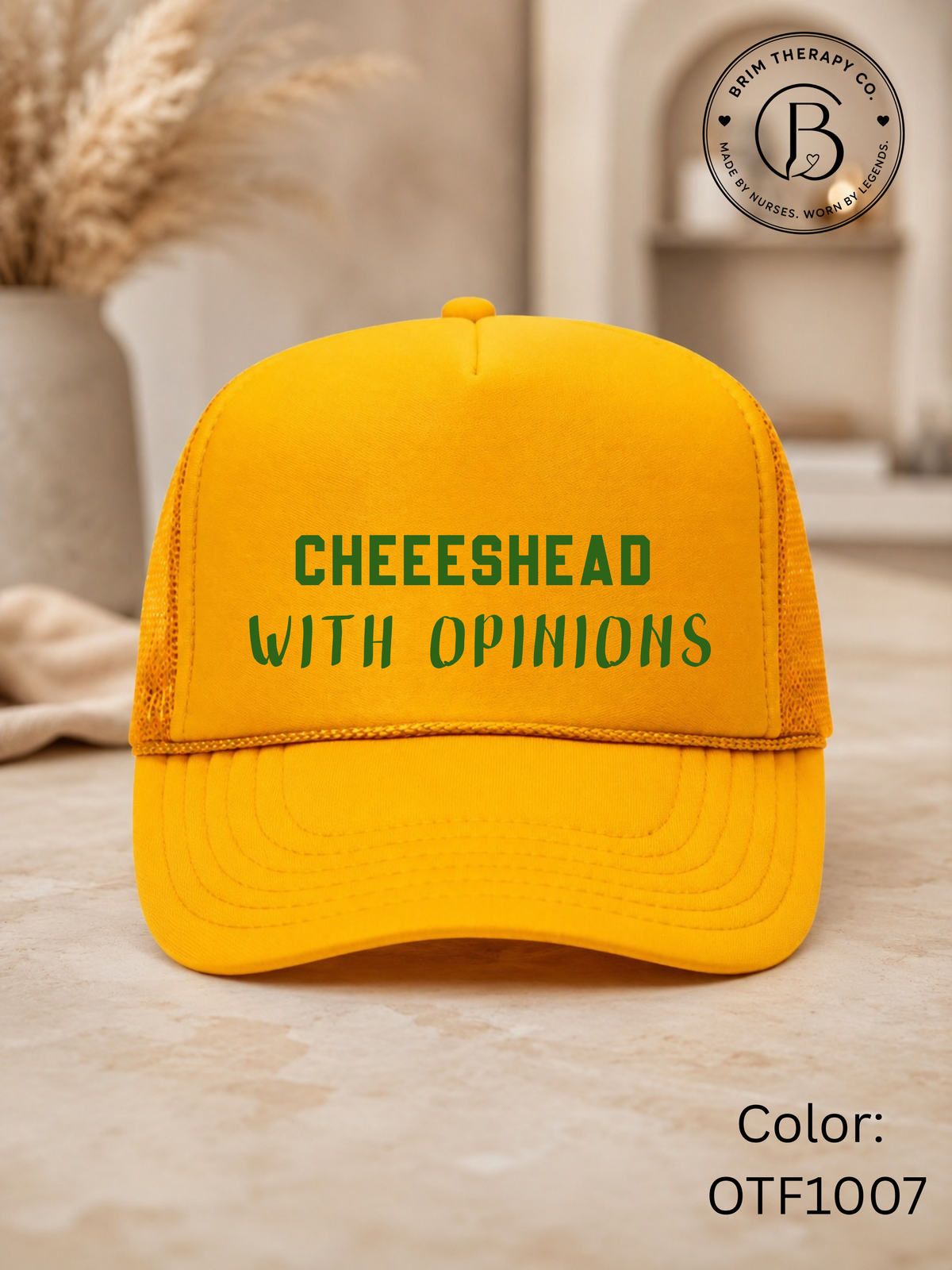 SPFB1304: Cheesehead with Opinions Trucker Hat