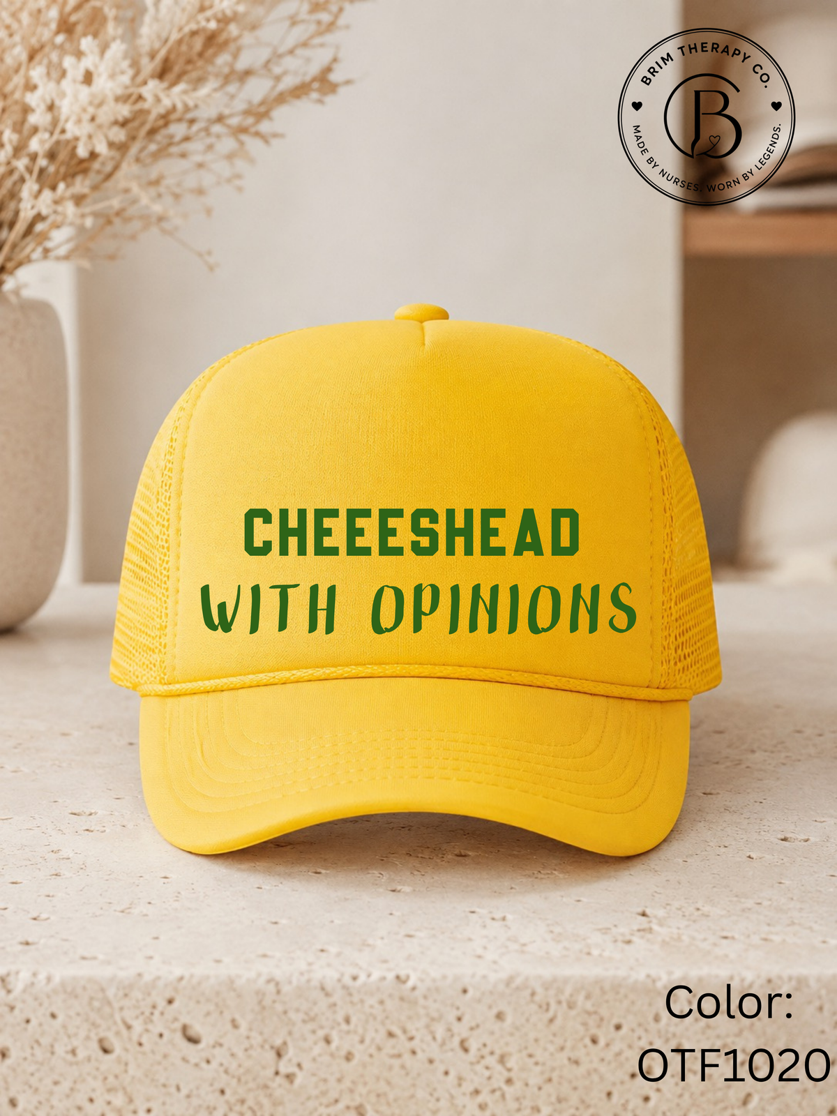 SPFB1304: Cheesehead with Opinions Trucker Hat