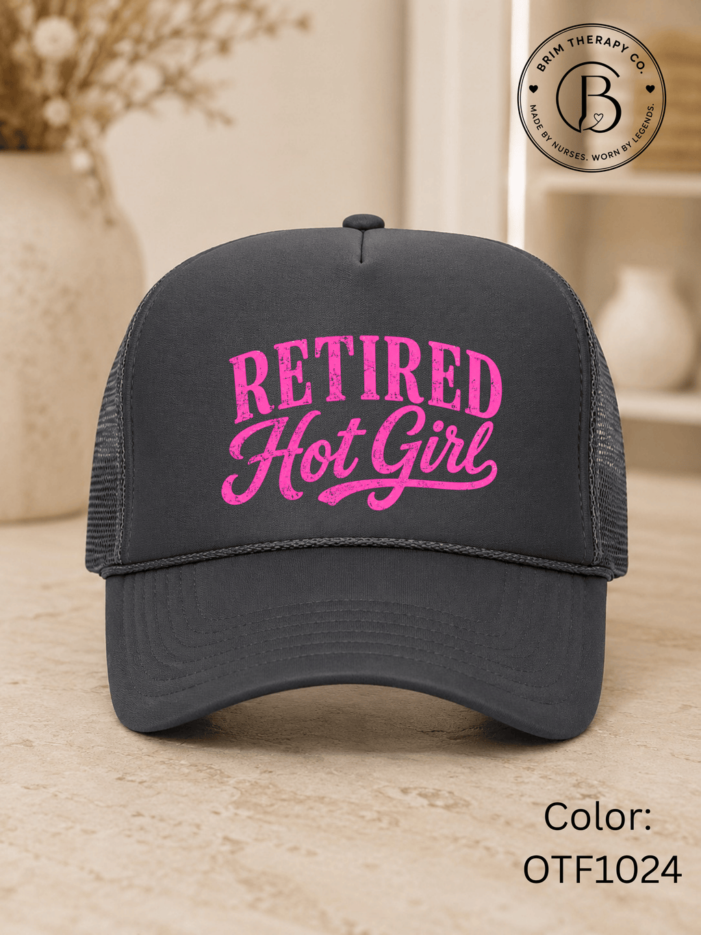 GELI1025: Retired Hot Girl Trucker Hat