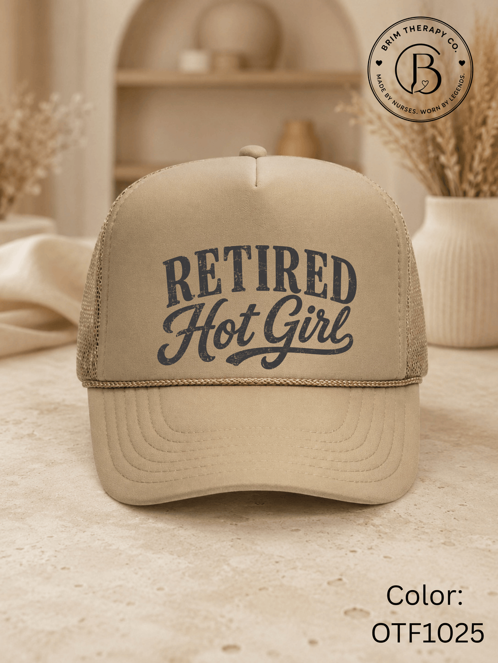 GELI1025: Retired Hot Girl Trucker Hat
