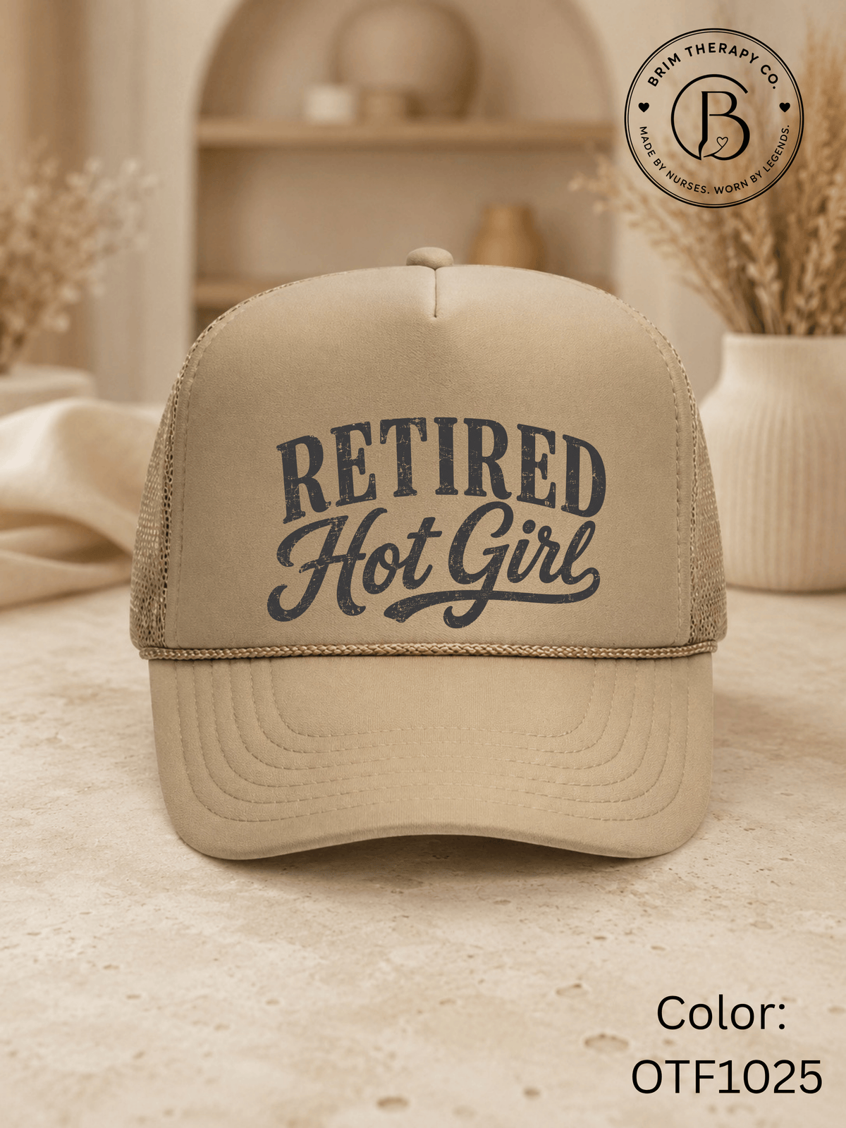 GELI1025: Retired Hot Girl Trucker Hat