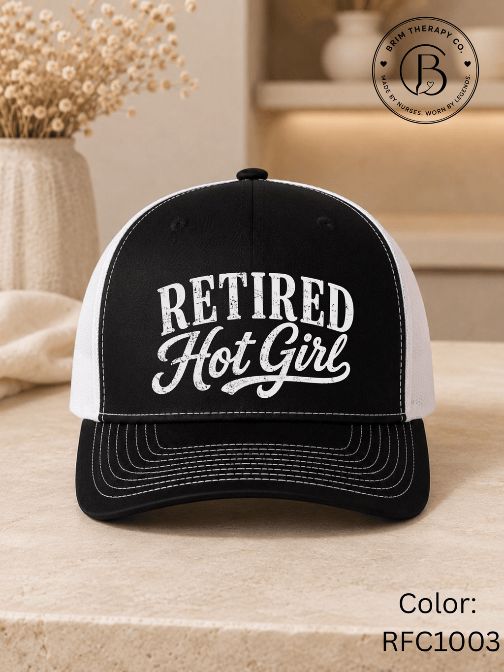 GELI1025: Retired Hot Girl Trucker Hat
