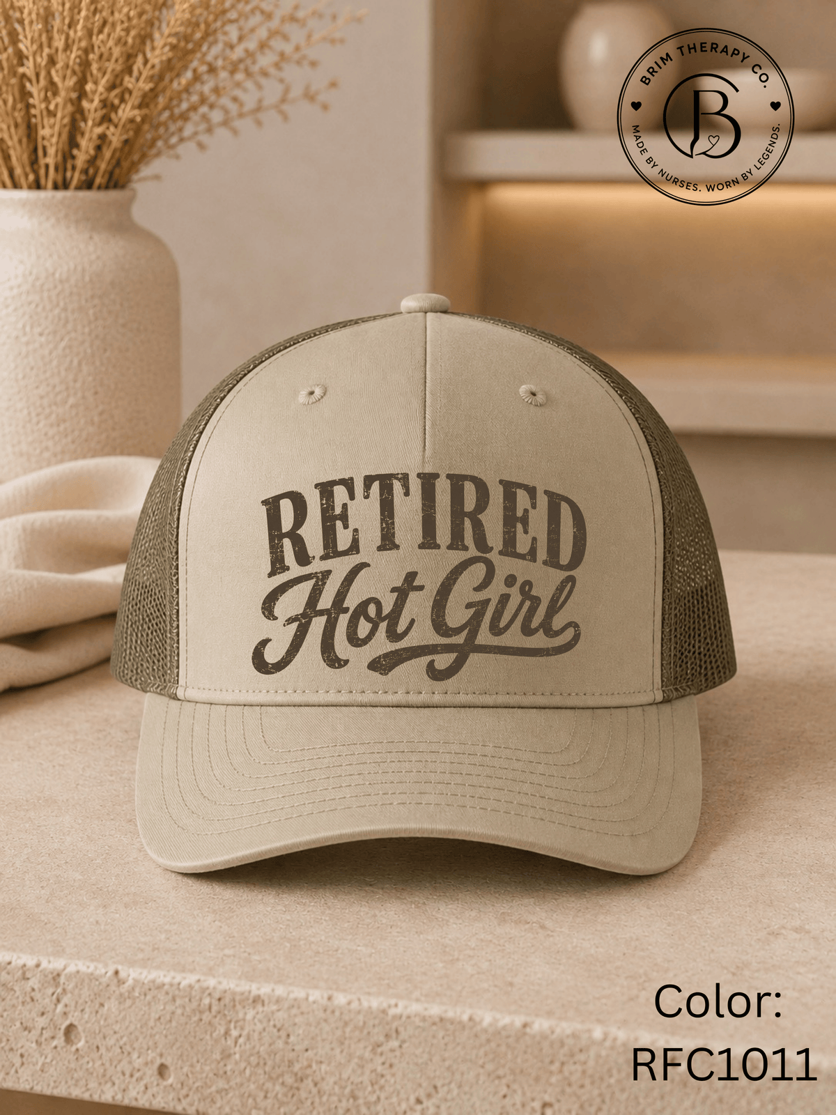 GELI1025: Retired Hot Girl Trucker Hat