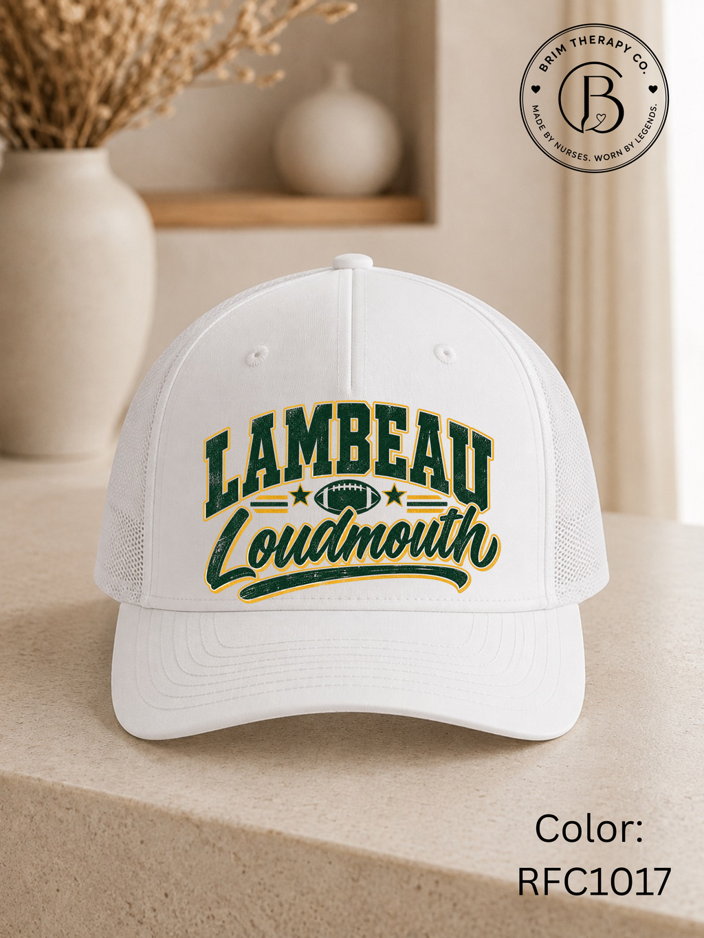 SPFB1307: Lambeau Loudmouth Packers Football Trucker Hat