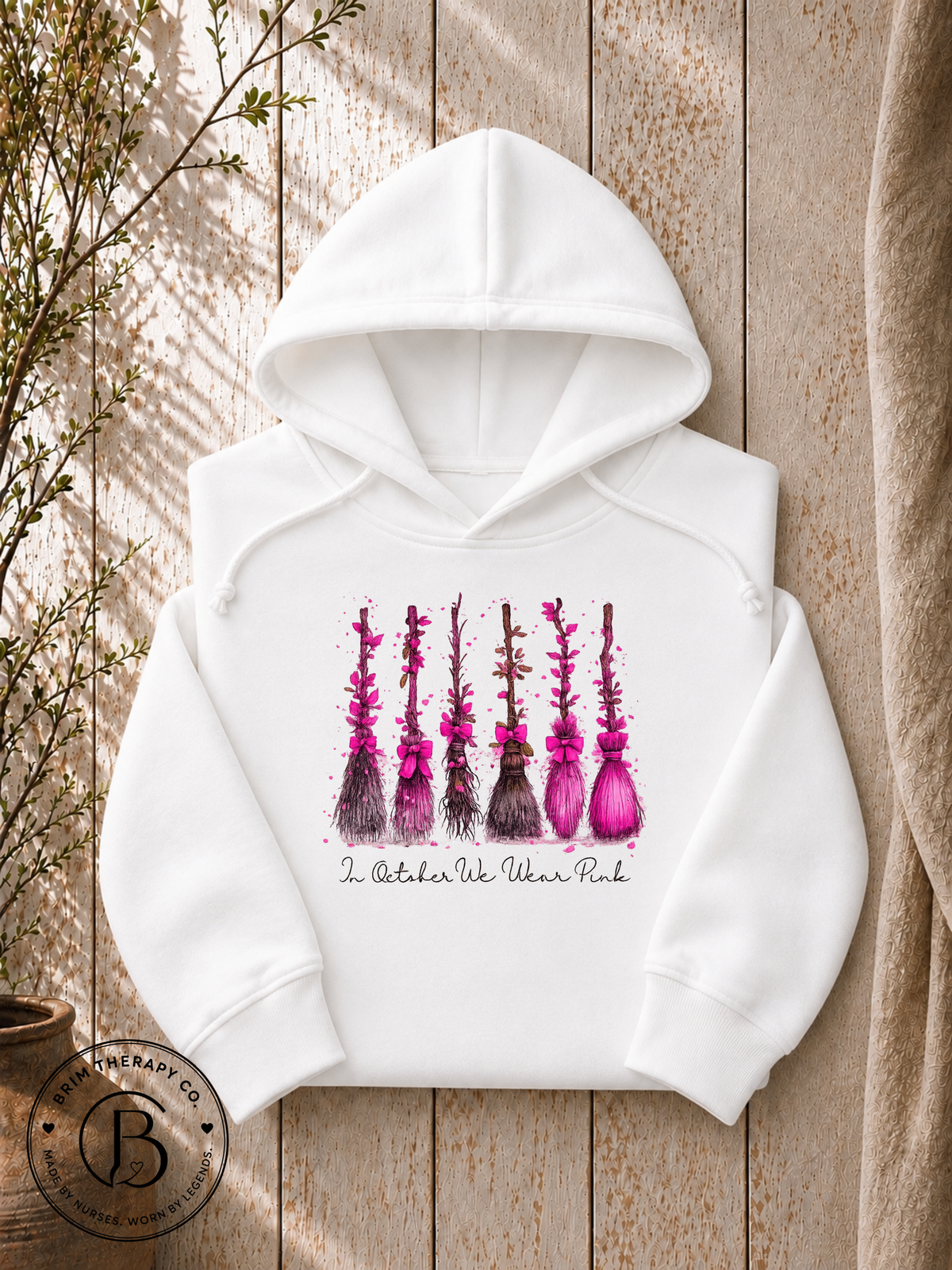 SEHL1312: In October We Wear Pink Witchy Graphic Tee