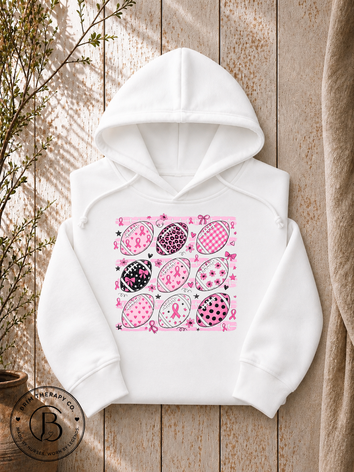 SPFB1096: Friday Night Fight Breast Cancer Awareness Football Tee