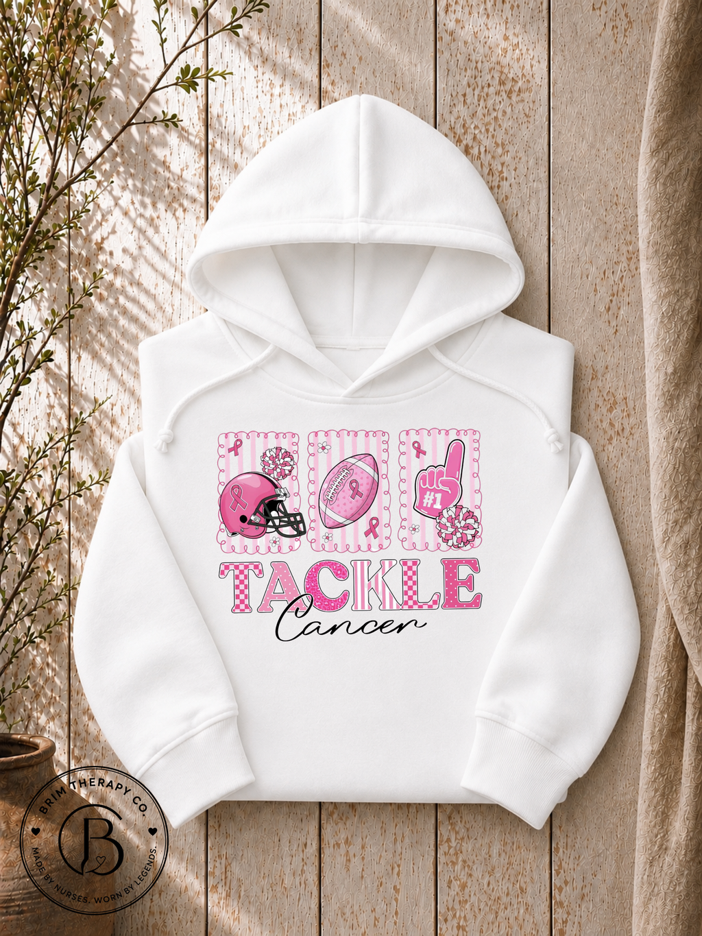 SPFB1273: Tackle Cancer Pink Out Football Tee