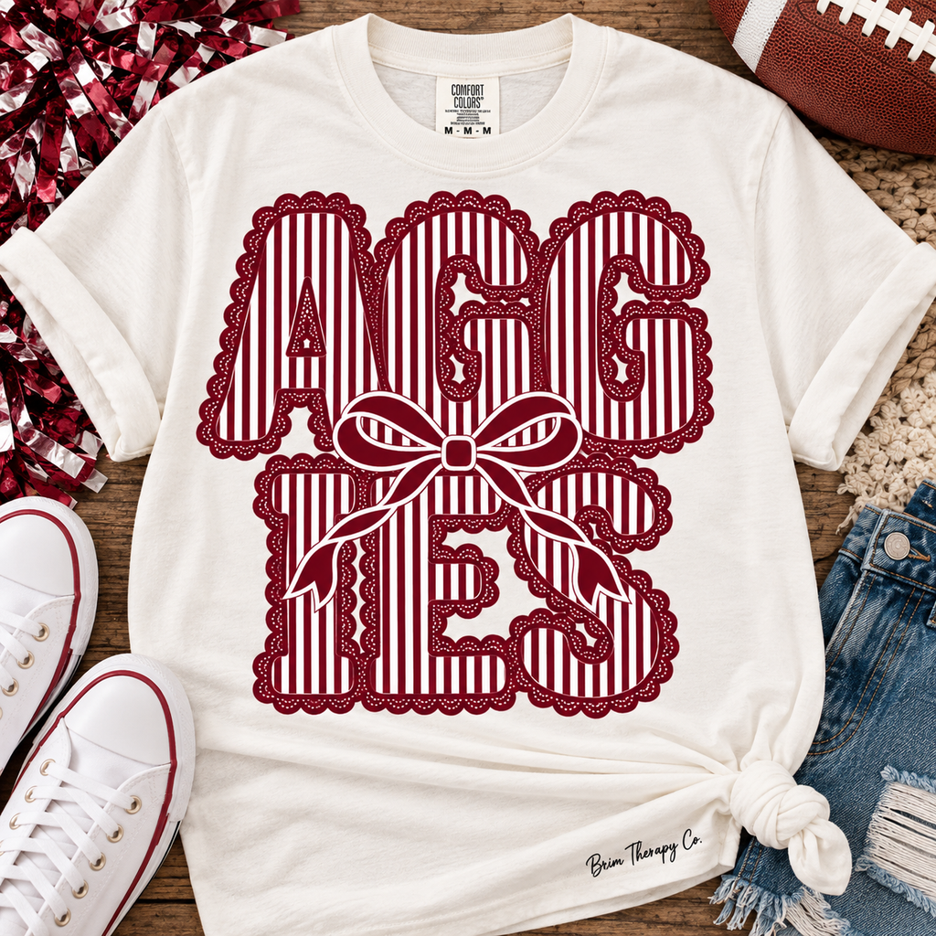 Texas A&M Aggies Retro Bow Retro Game Day Graphic Tee