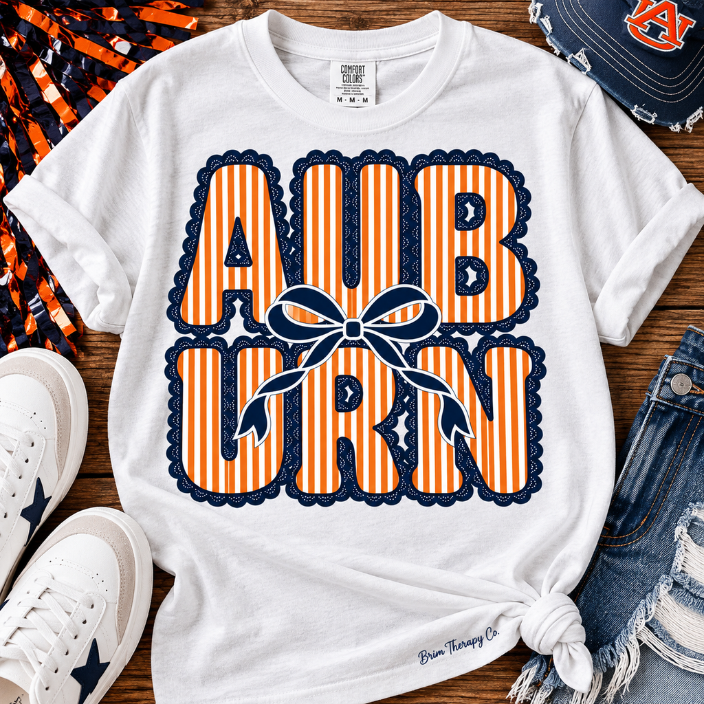 Auburn Tigers Bow Retro Game Day Graphic Tee