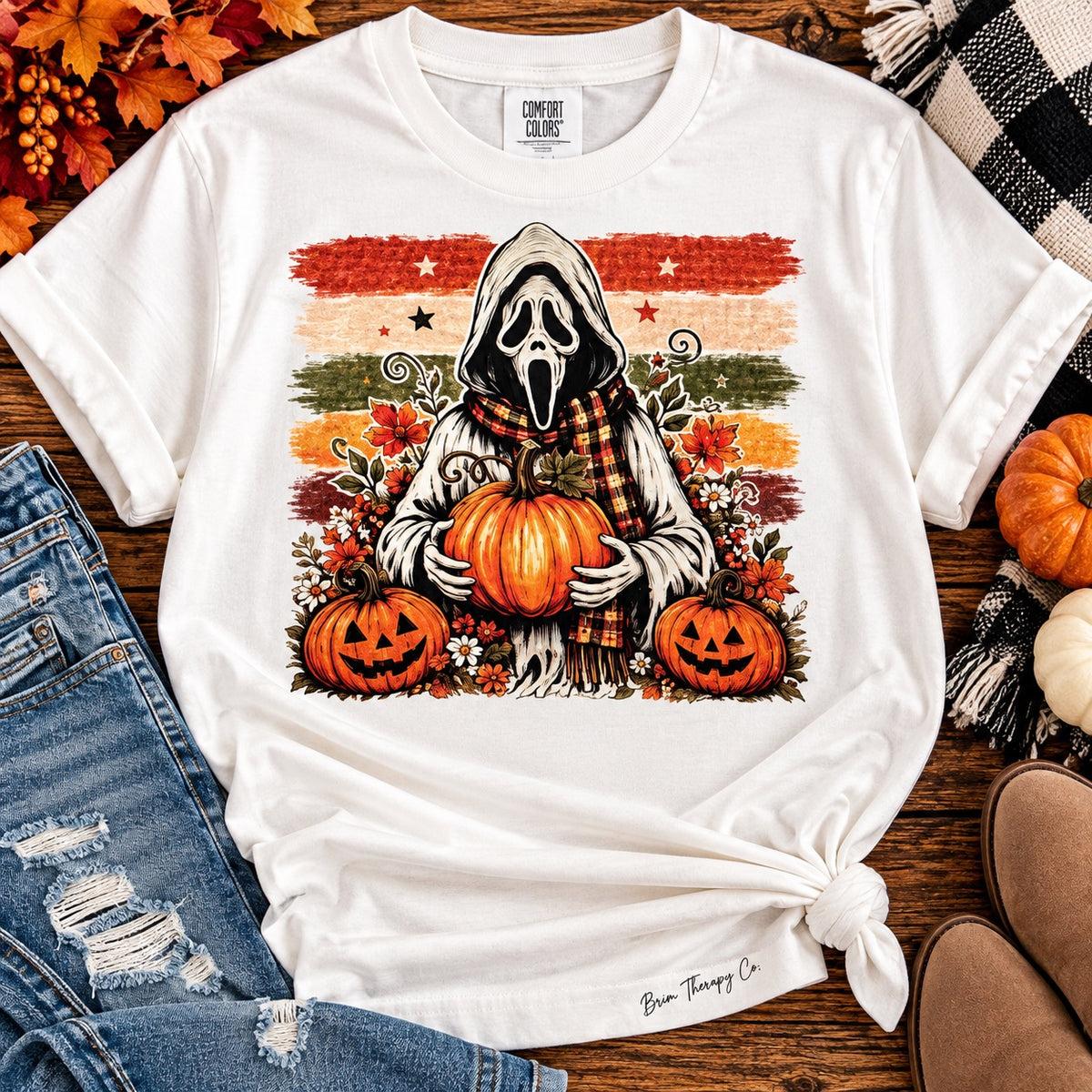 Ghostface Goes to the Pumpkin Patch Tee