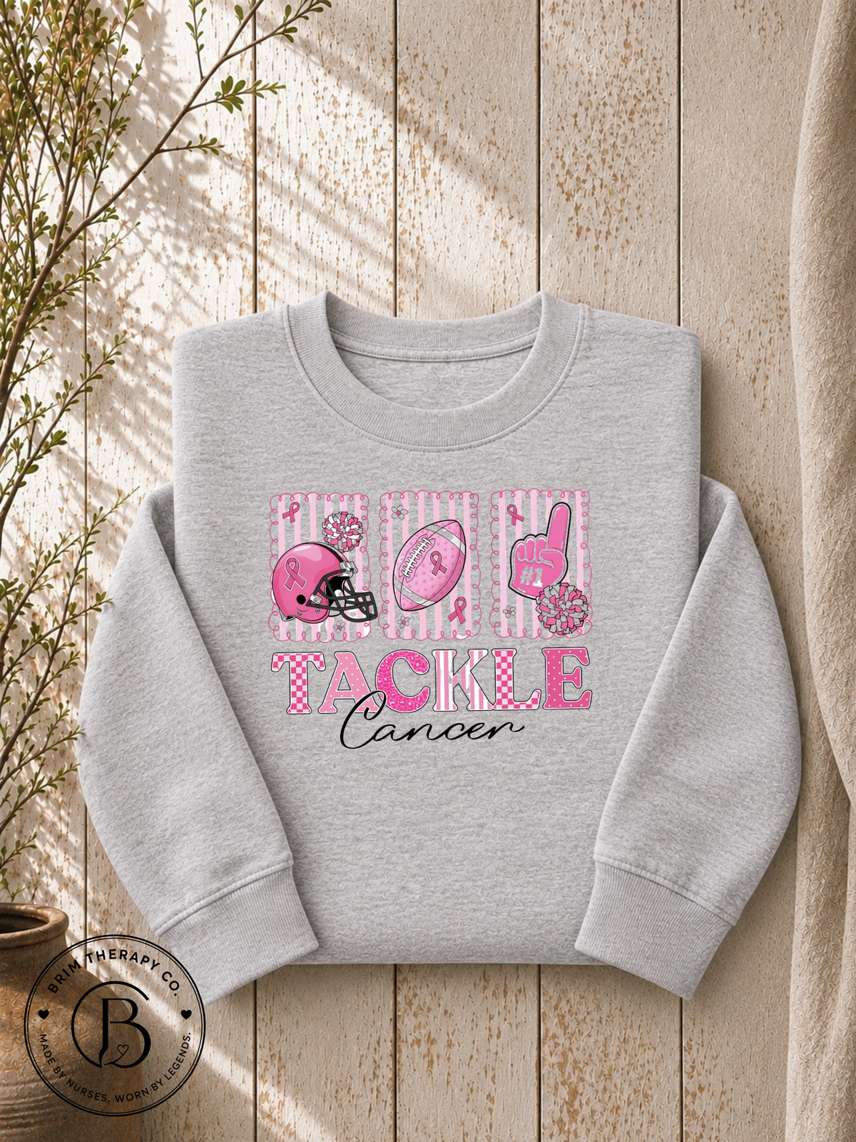 SPFB1273: Tackle Cancer Pink Out Football Tee