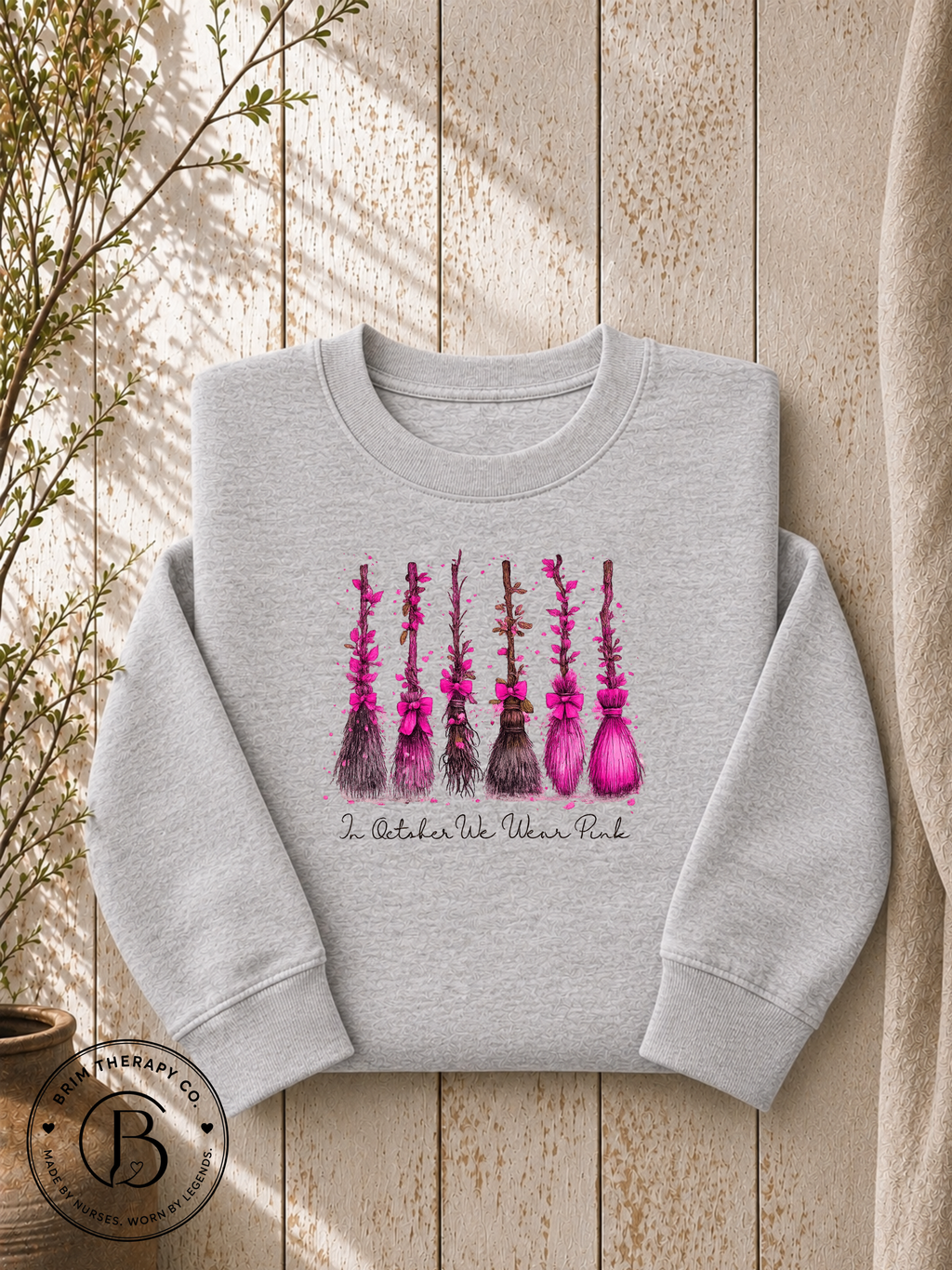 SEHL1312: In October We Wear Pink Witchy Graphic Tee