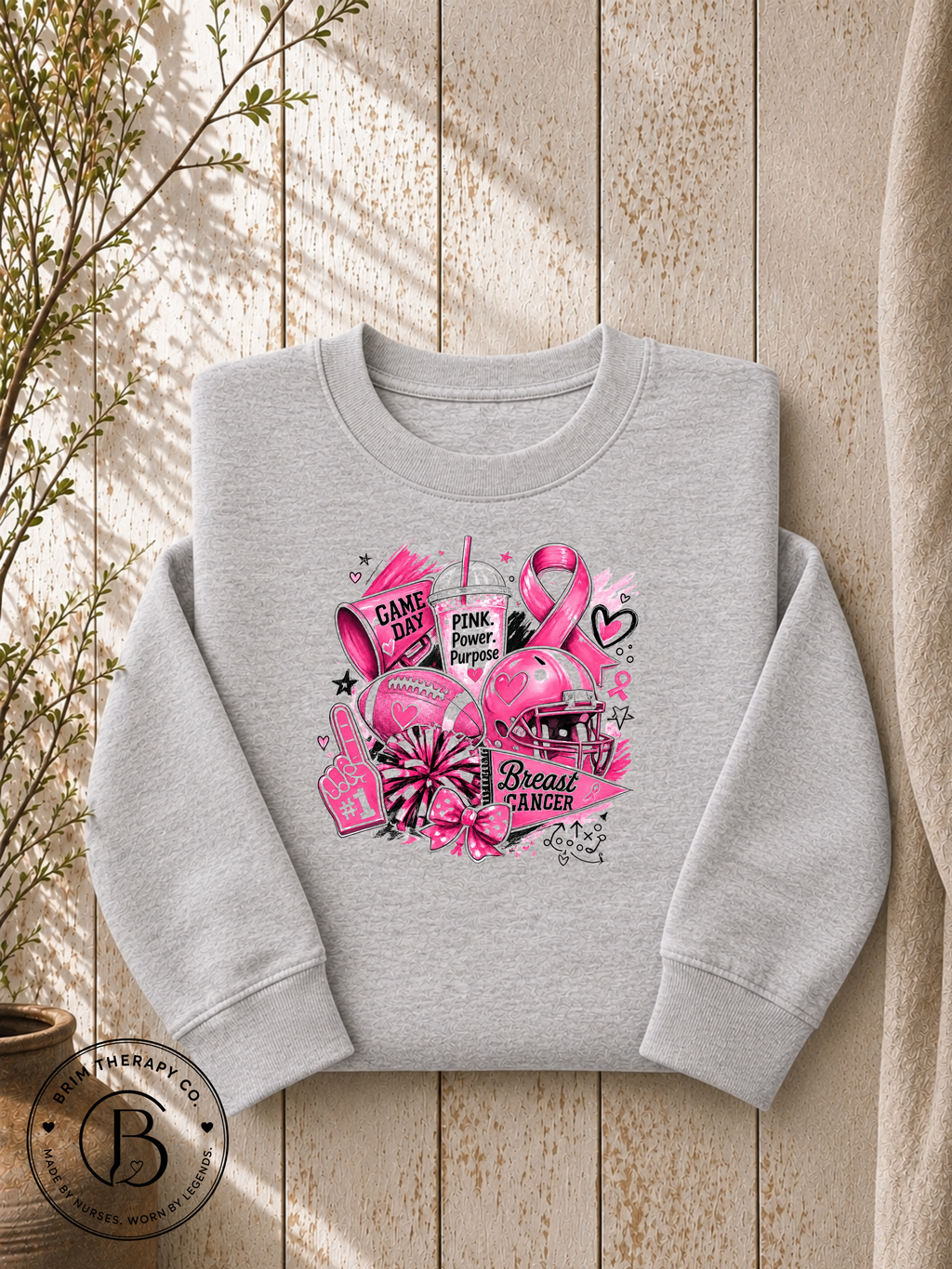 GELI1003: Pink Power Game Day Breast Cancer Awareness Tee