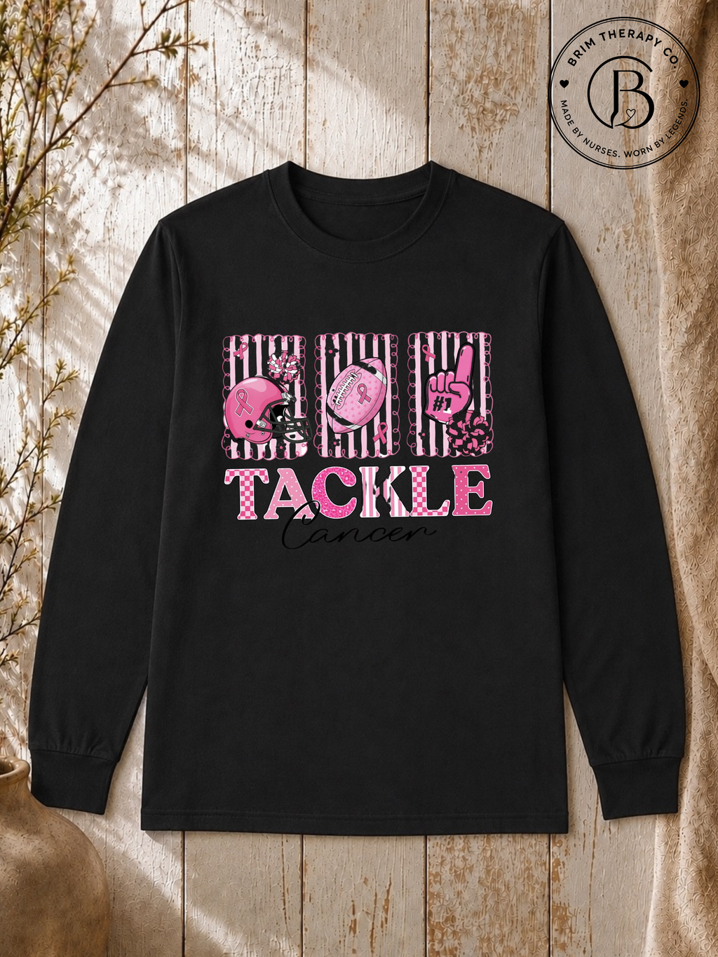SPFB1273: Tackle Cancer Pink Out Football Tee