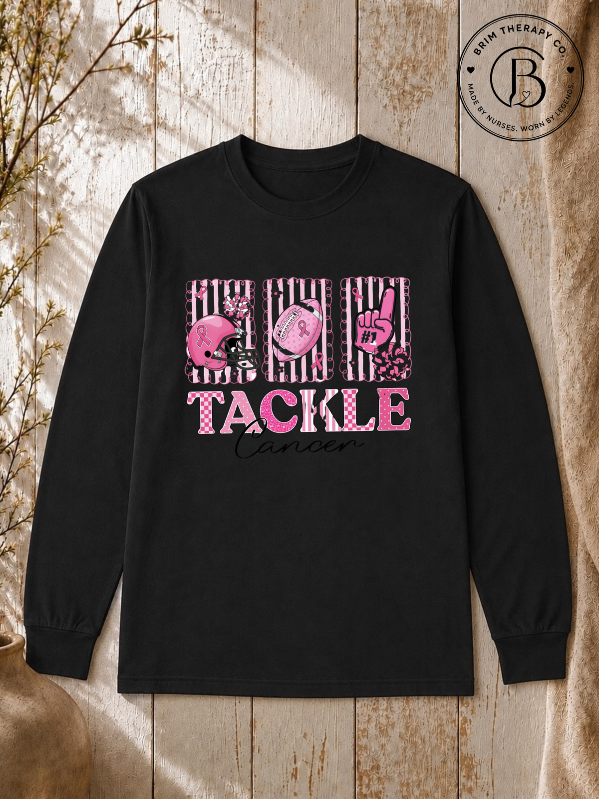 SPFB1273: Tackle Cancer Pink Out Football Tee