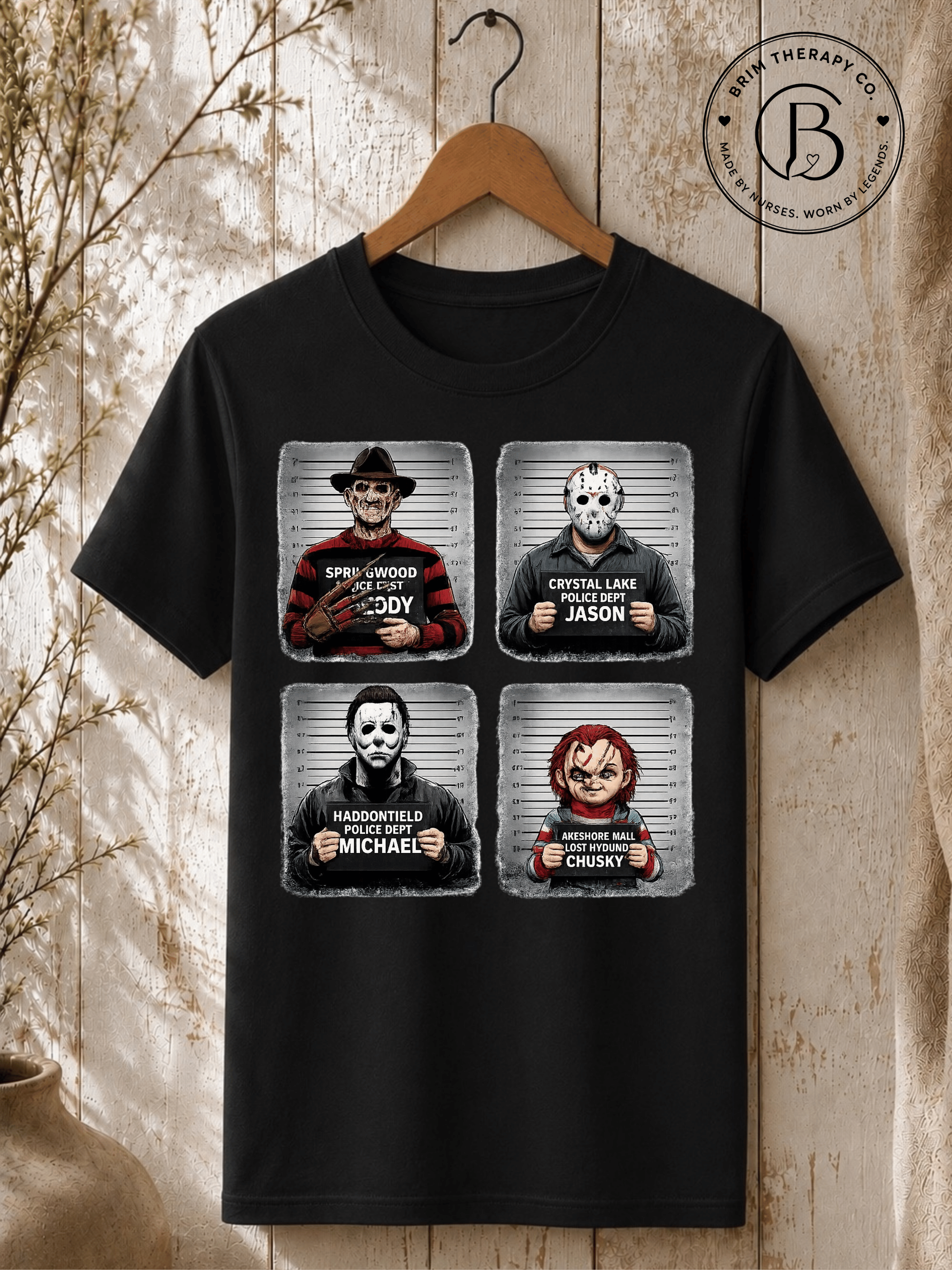 SEHL1019: Booked & Busted Horror Icons Tee