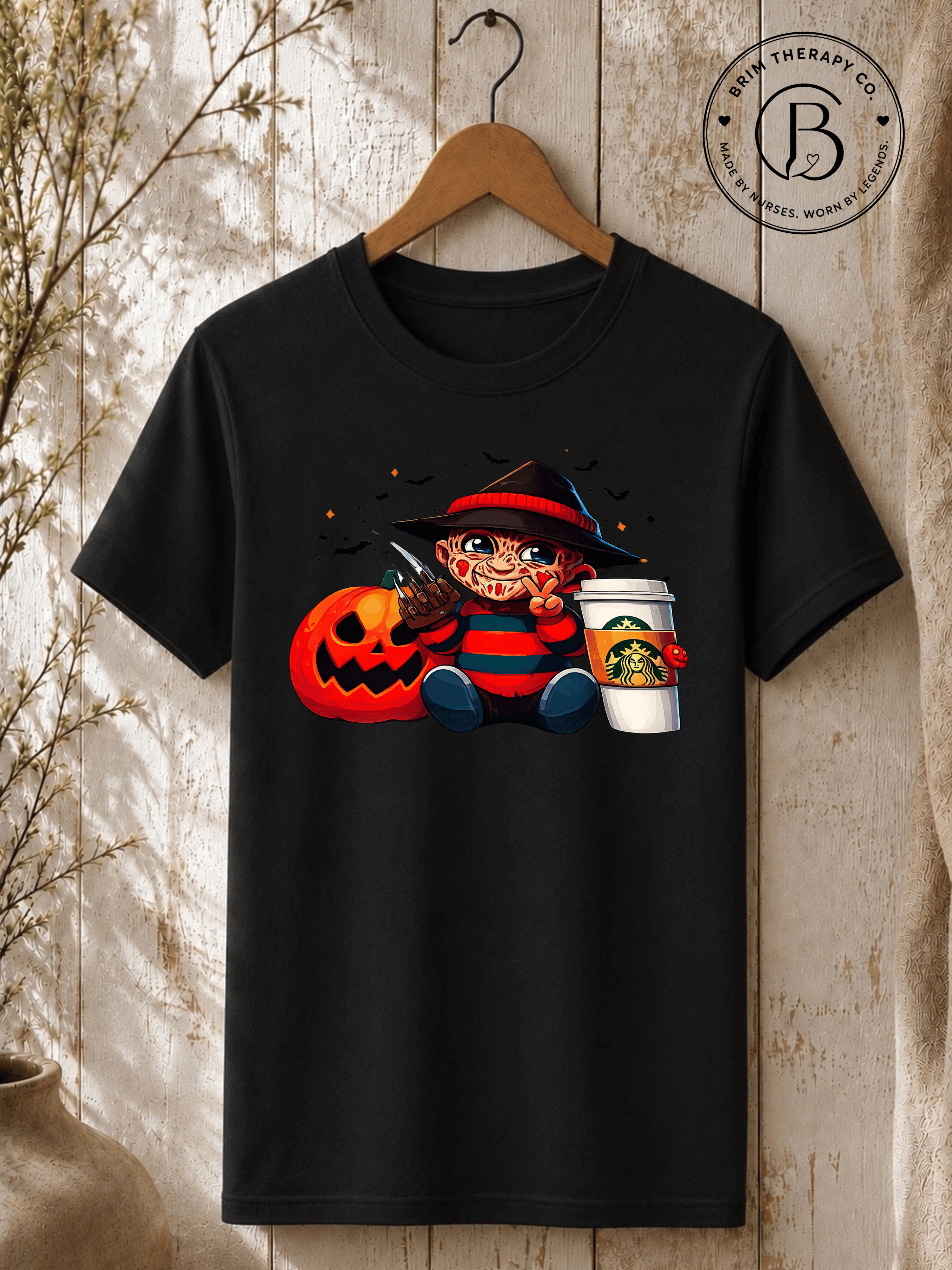 SEHL1039: Nightmare Fuel & Coffee Freddy Halloween Tee