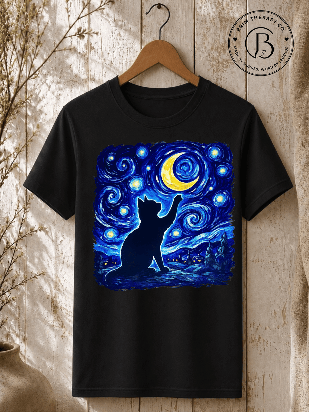 SEHL1010: Starry Night Cat Tee