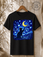 SEHL1010: Starry Night Cat Tee