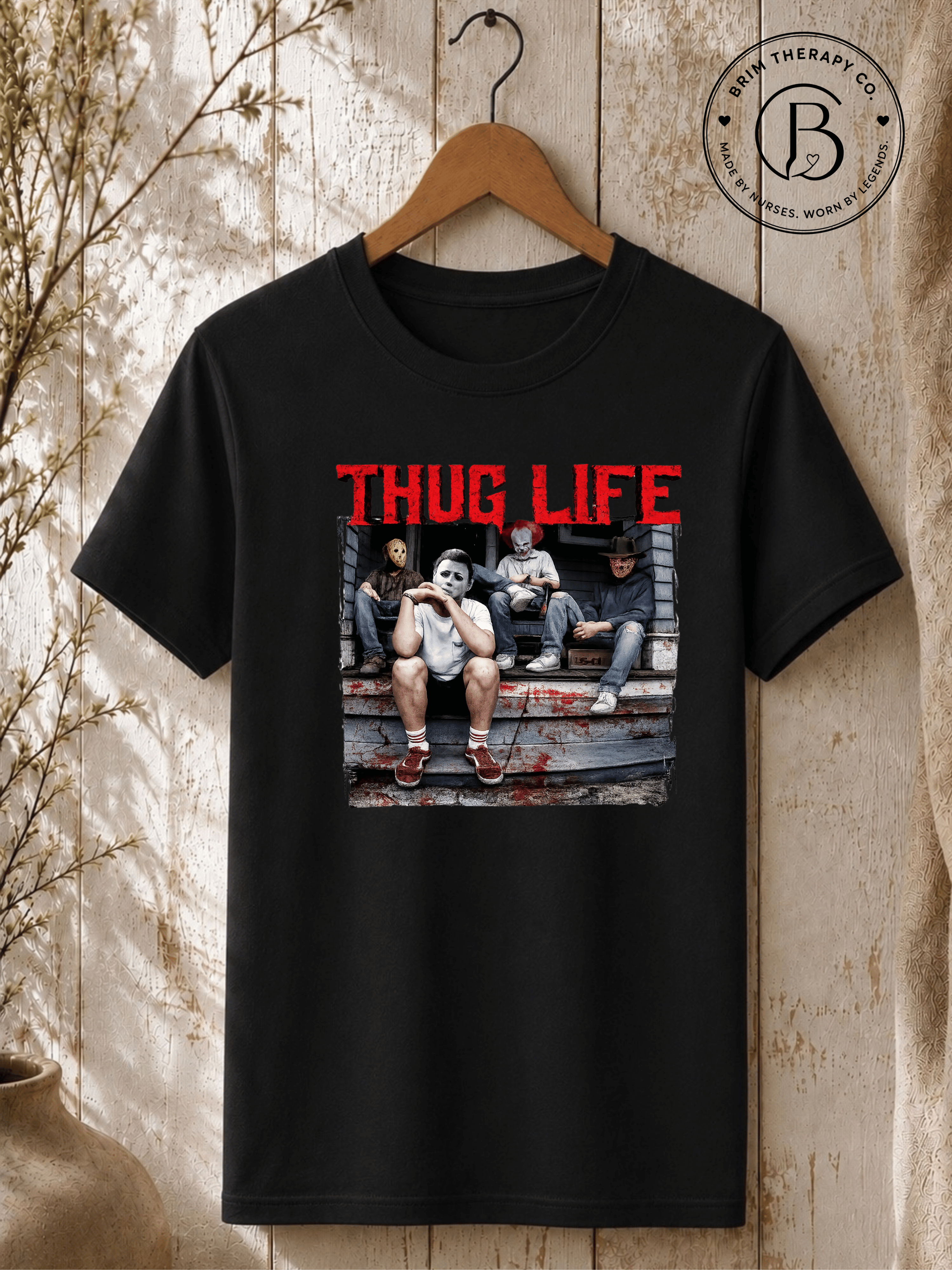 SEHL1036: Thug Life Horror Icons Halloween Tee