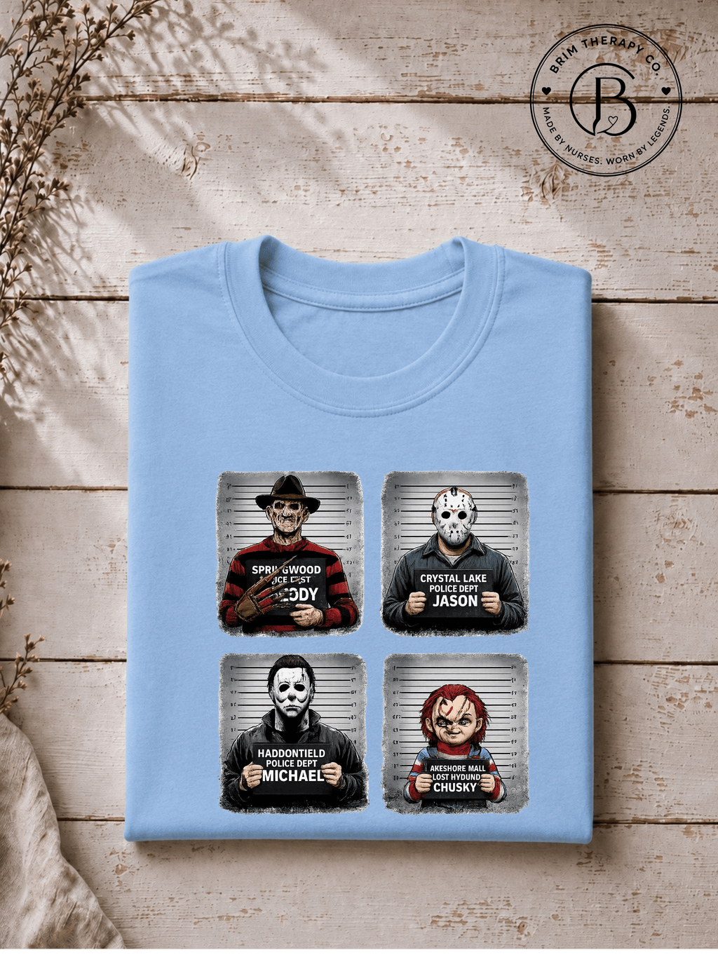 SEHL1019: Booked & Busted Horror Icons Tee