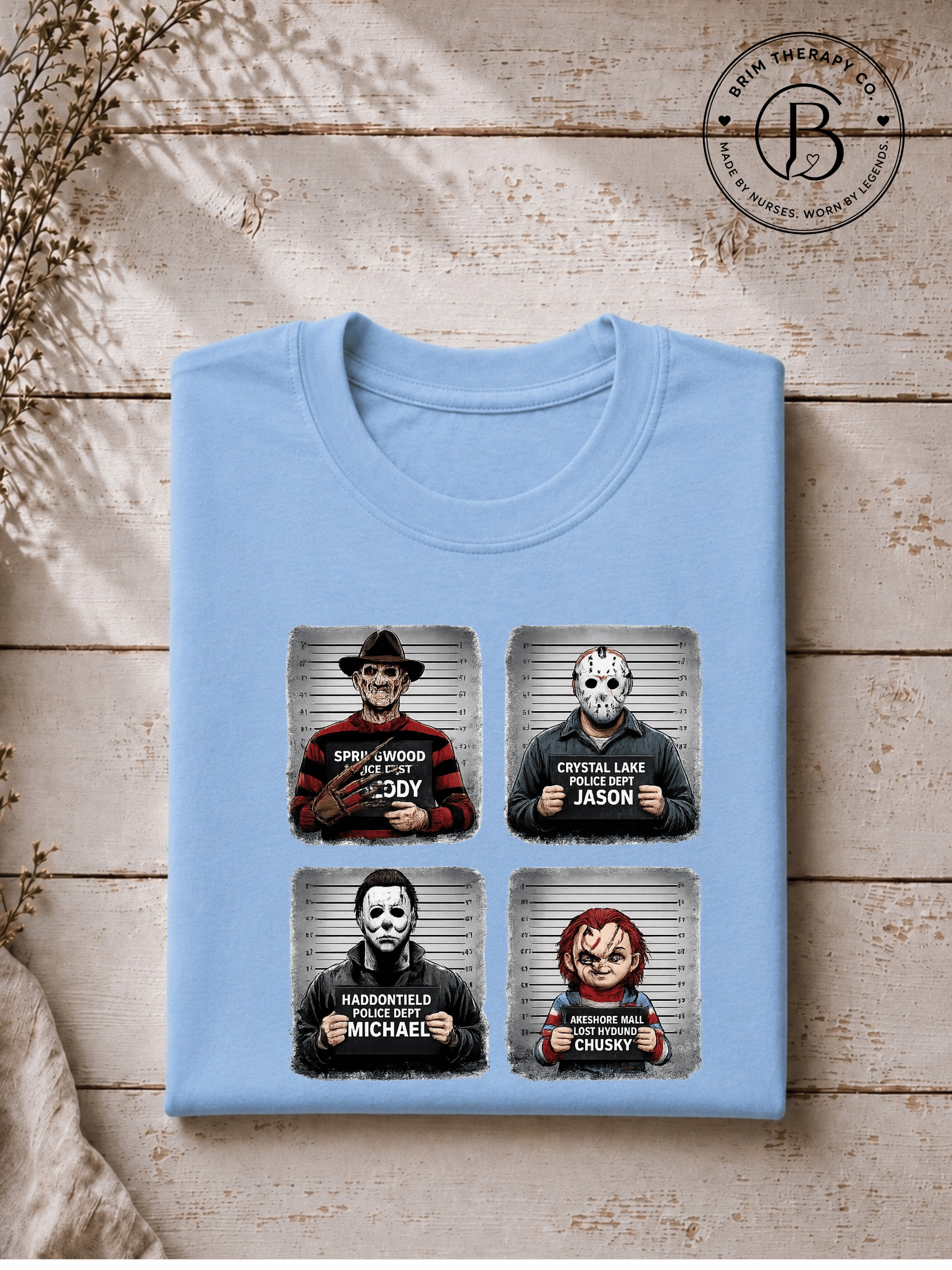 SEHL1019: Booked & Busted Horror Icons Tee