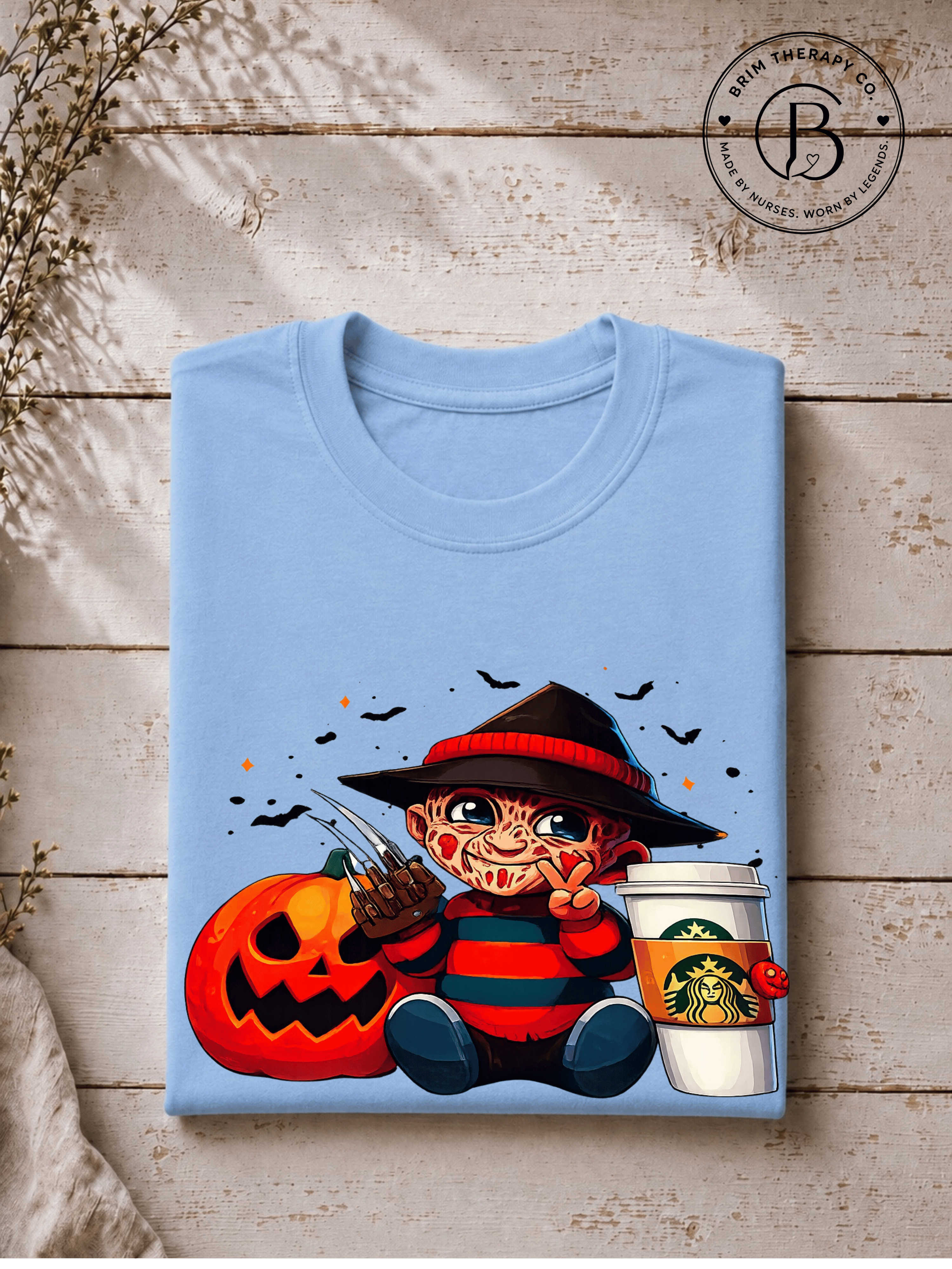 SEHL1039: Nightmare Fuel & Coffee Freddy Halloween Tee