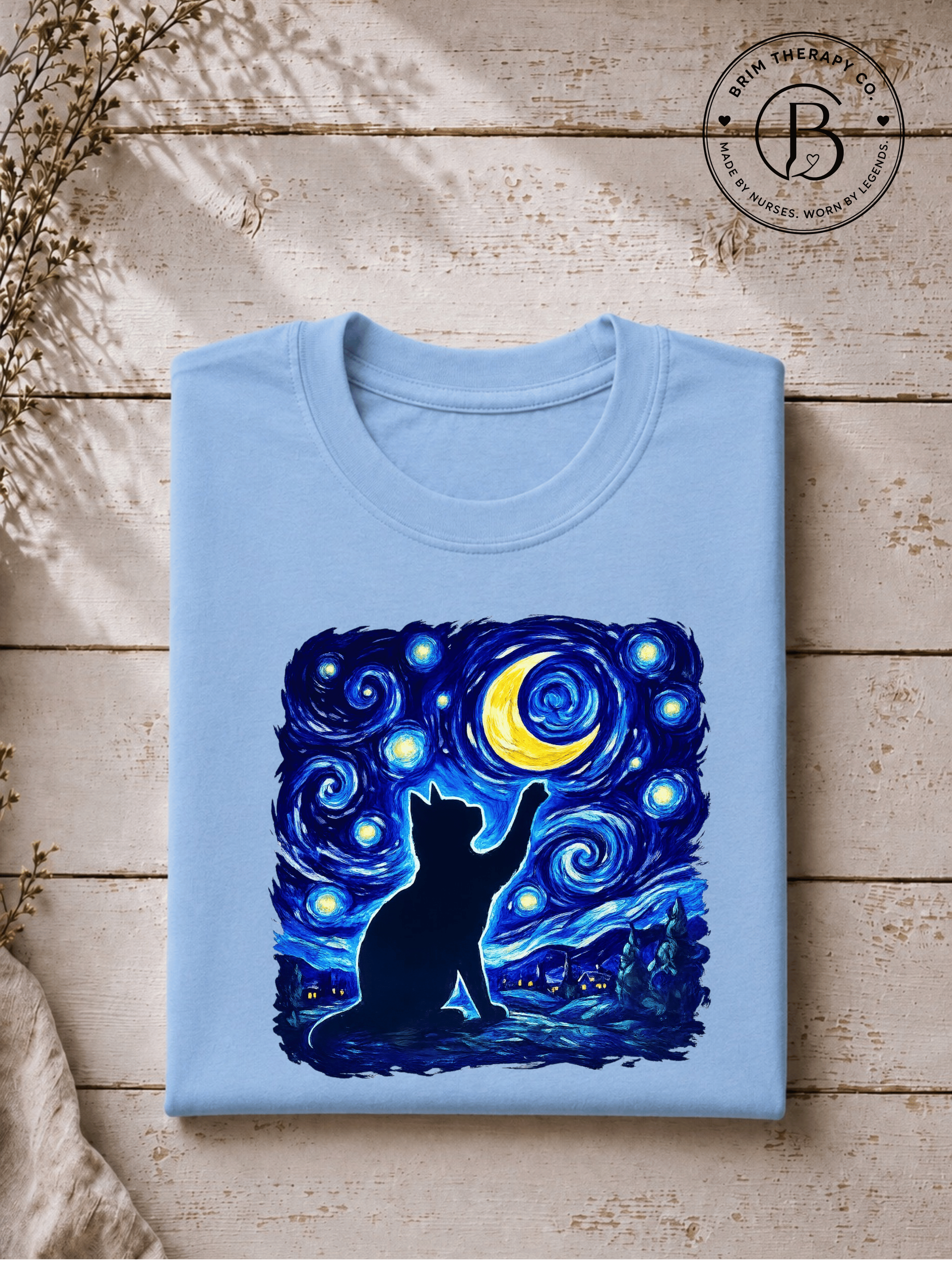 SEHL1010: Starry Night Cat Tee