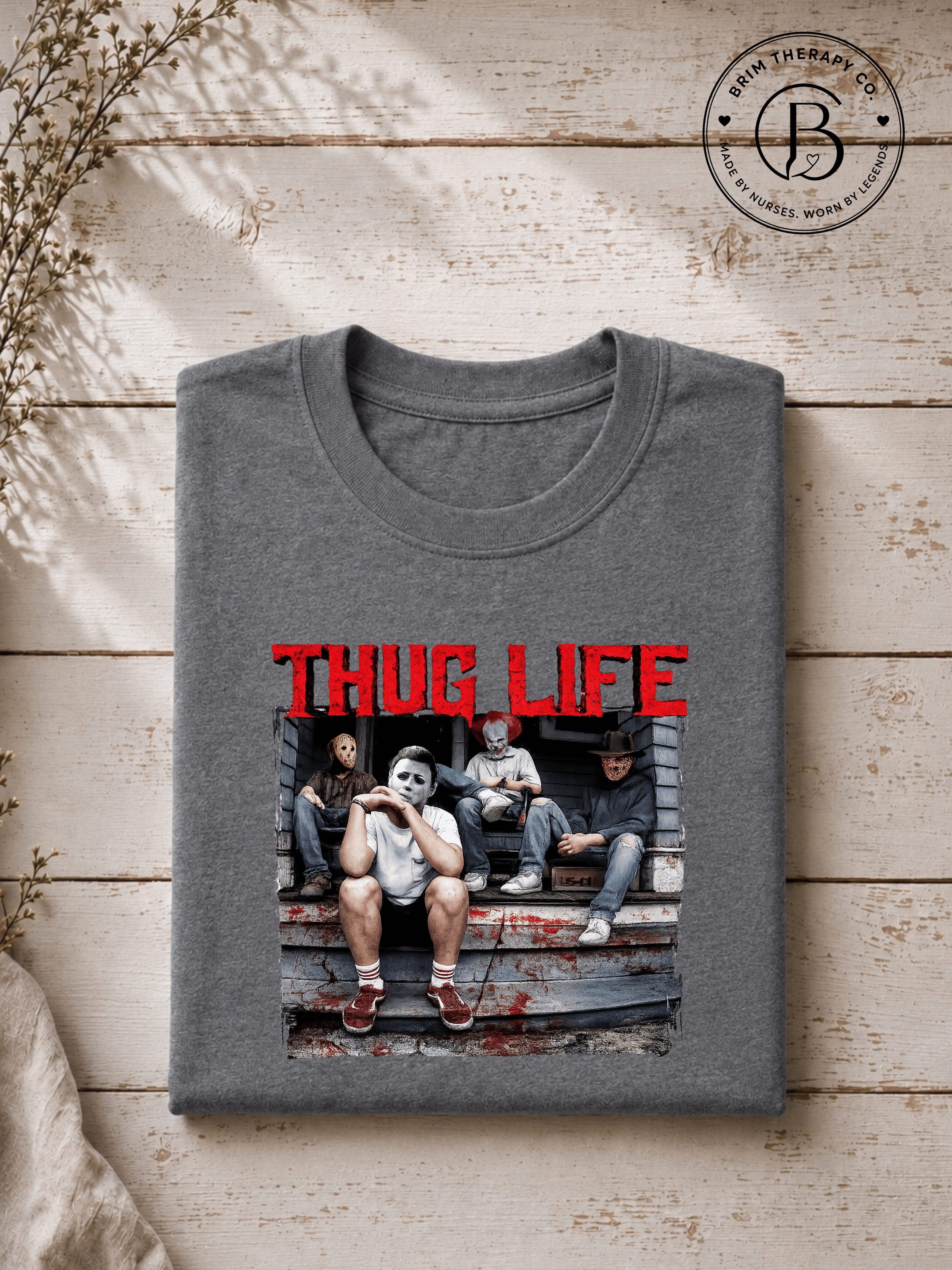 SEHL1036: Thug Life Horror Icons Halloween Tee