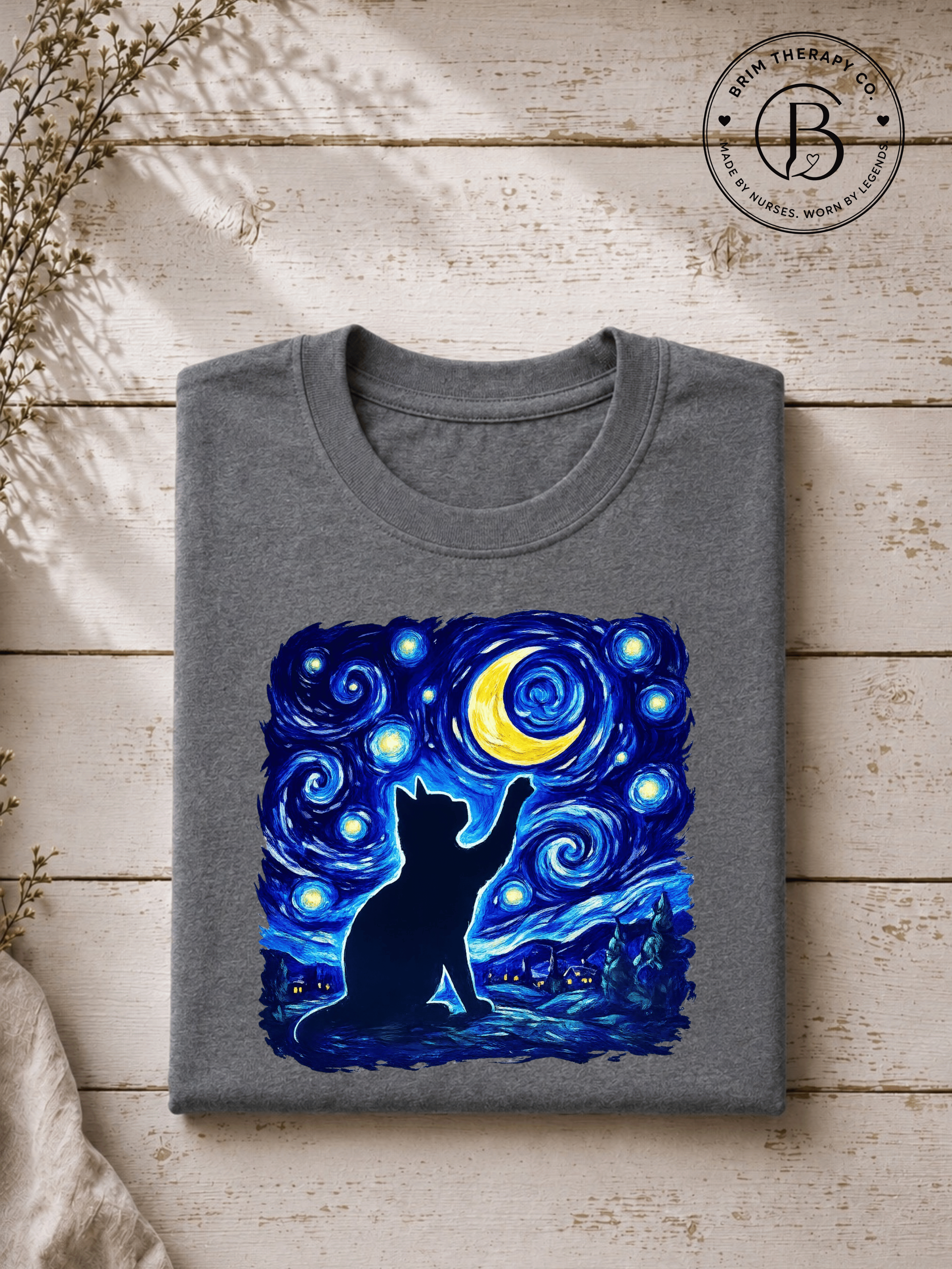 SEHL1010: Starry Night Cat Tee