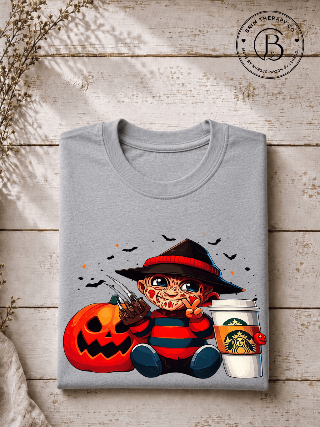 SEHL1039: Nightmare Fuel & Coffee Freddy Halloween Tee