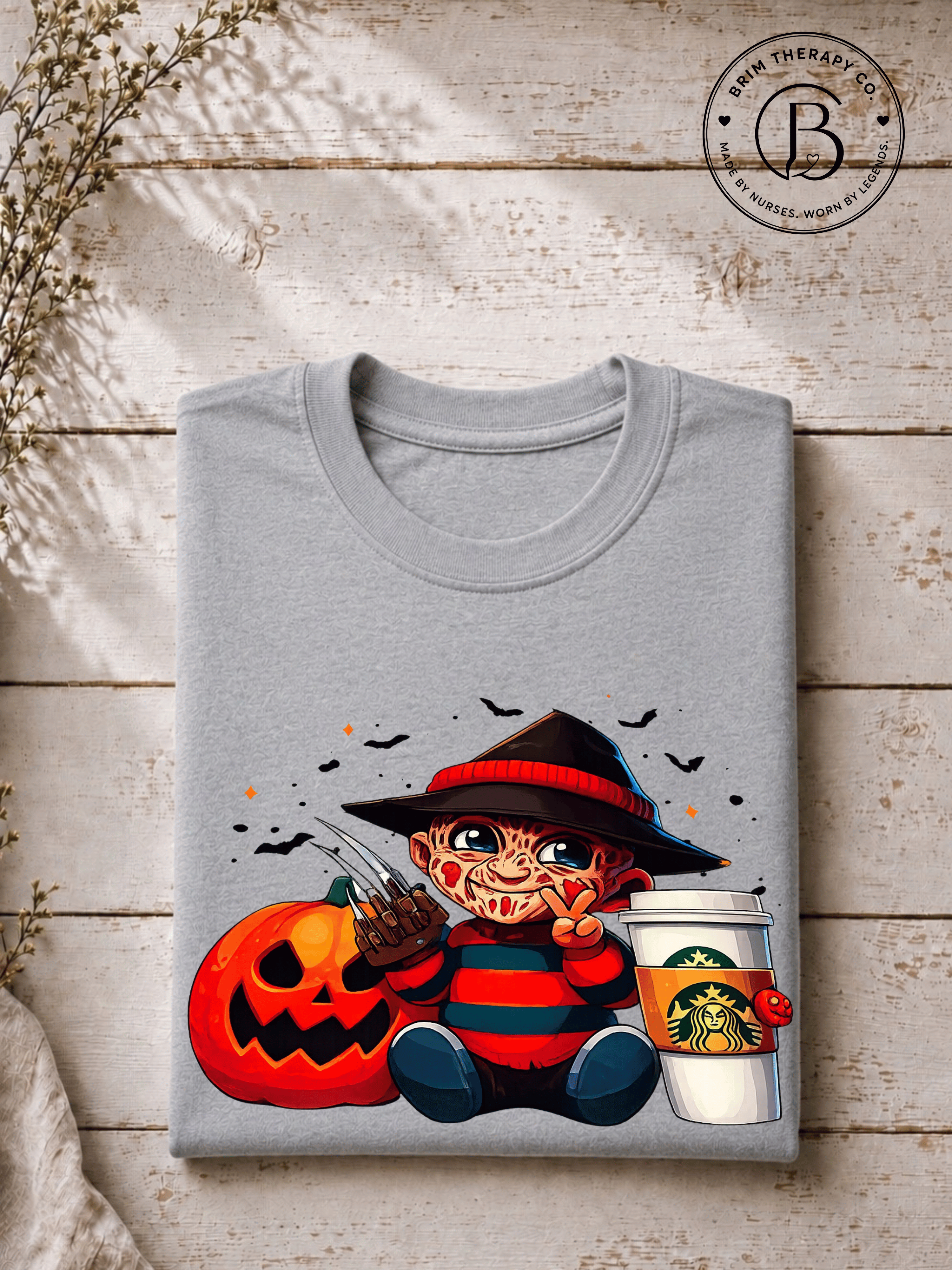 SEHL1039: Nightmare Fuel & Coffee Freddy Halloween Tee