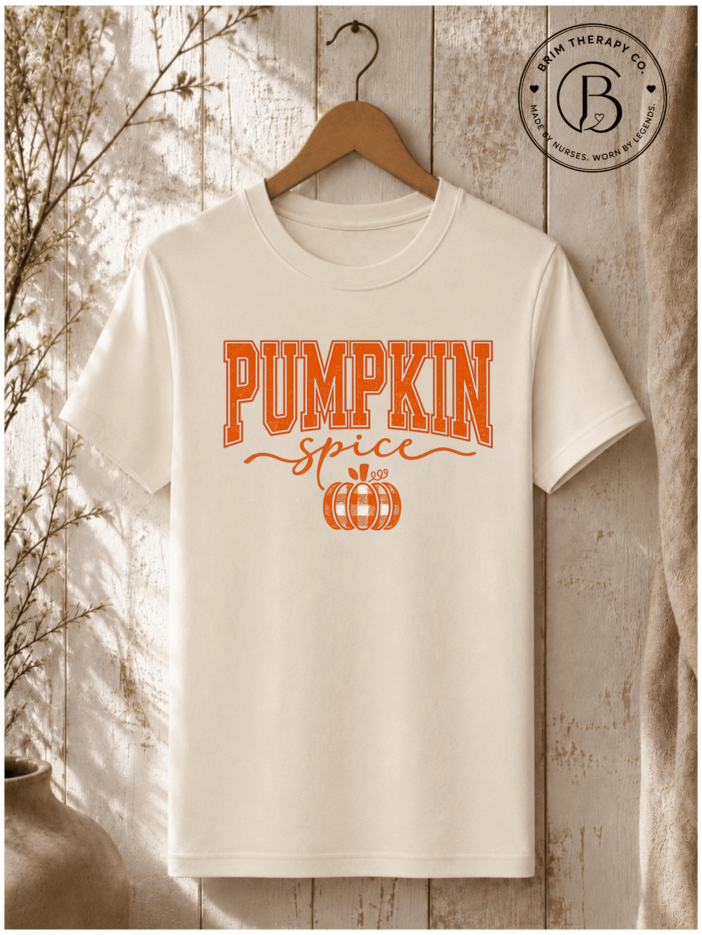 SEHL1094: Pumpkin Spice Varsity Graphic Tee