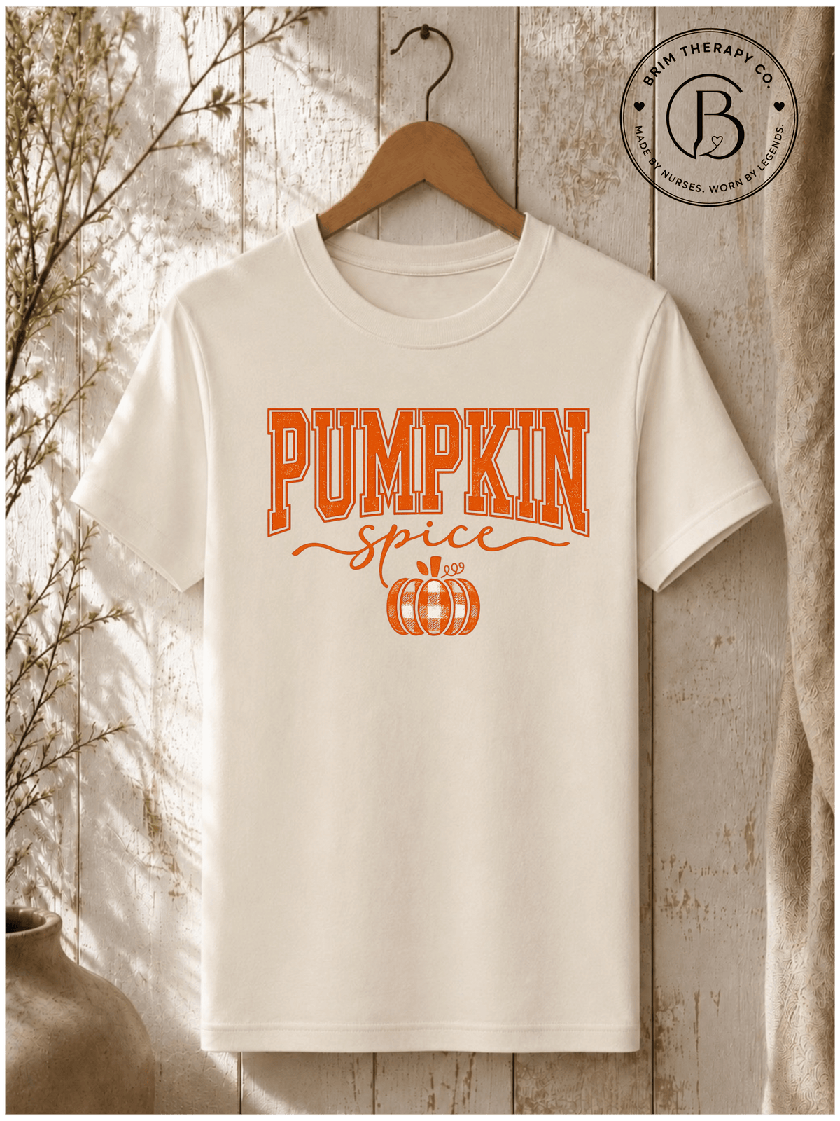 SEHL1094: Pumpkin Spice Varsity Graphic Tee