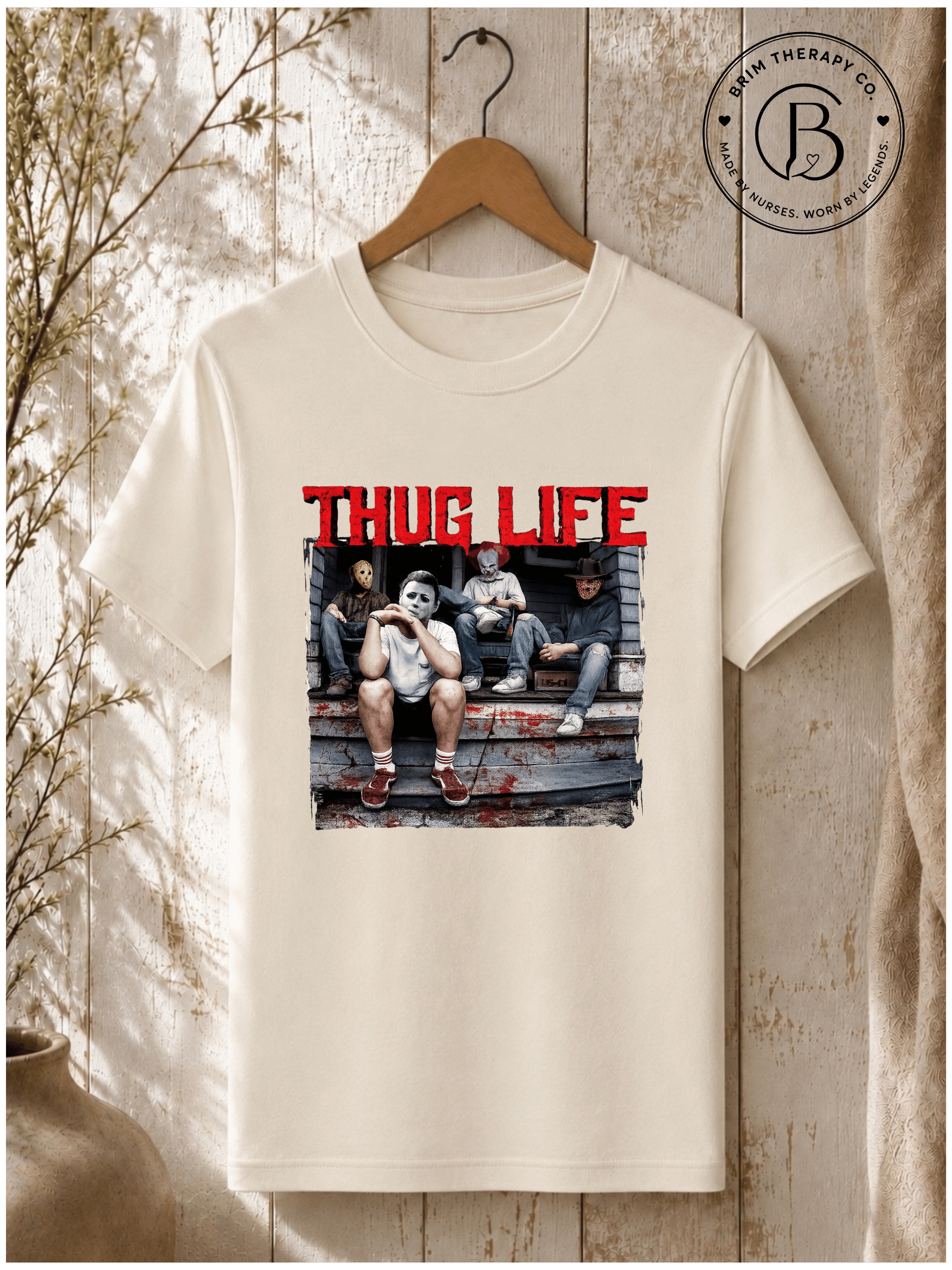SEHL1036: Thug Life Horror Icons Halloween Tee