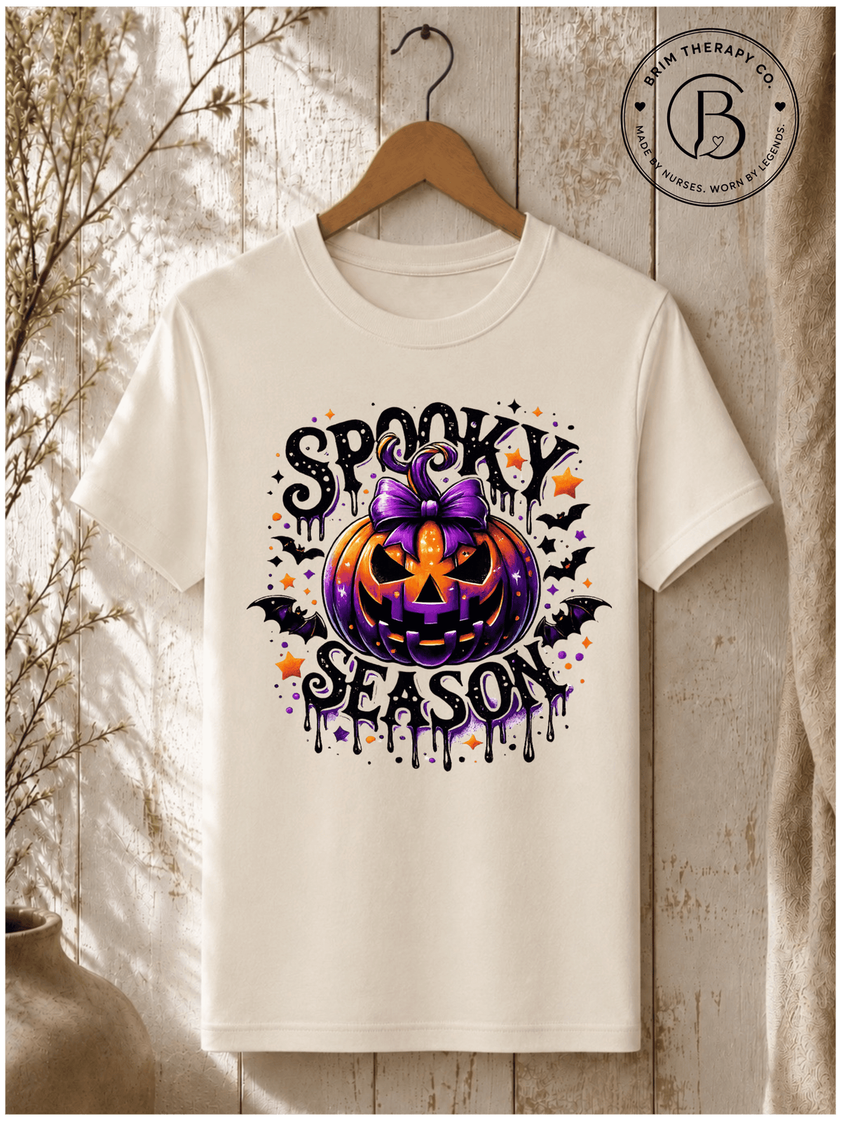 SEHL1106: Spooky Season Bow-Tied Pumpkin Tee