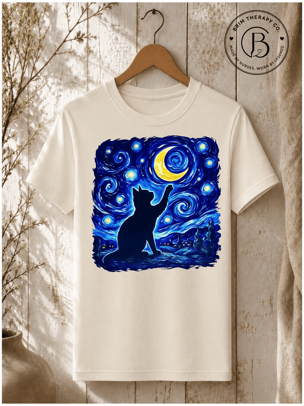 SEHL1010: Starry Night Cat Tee