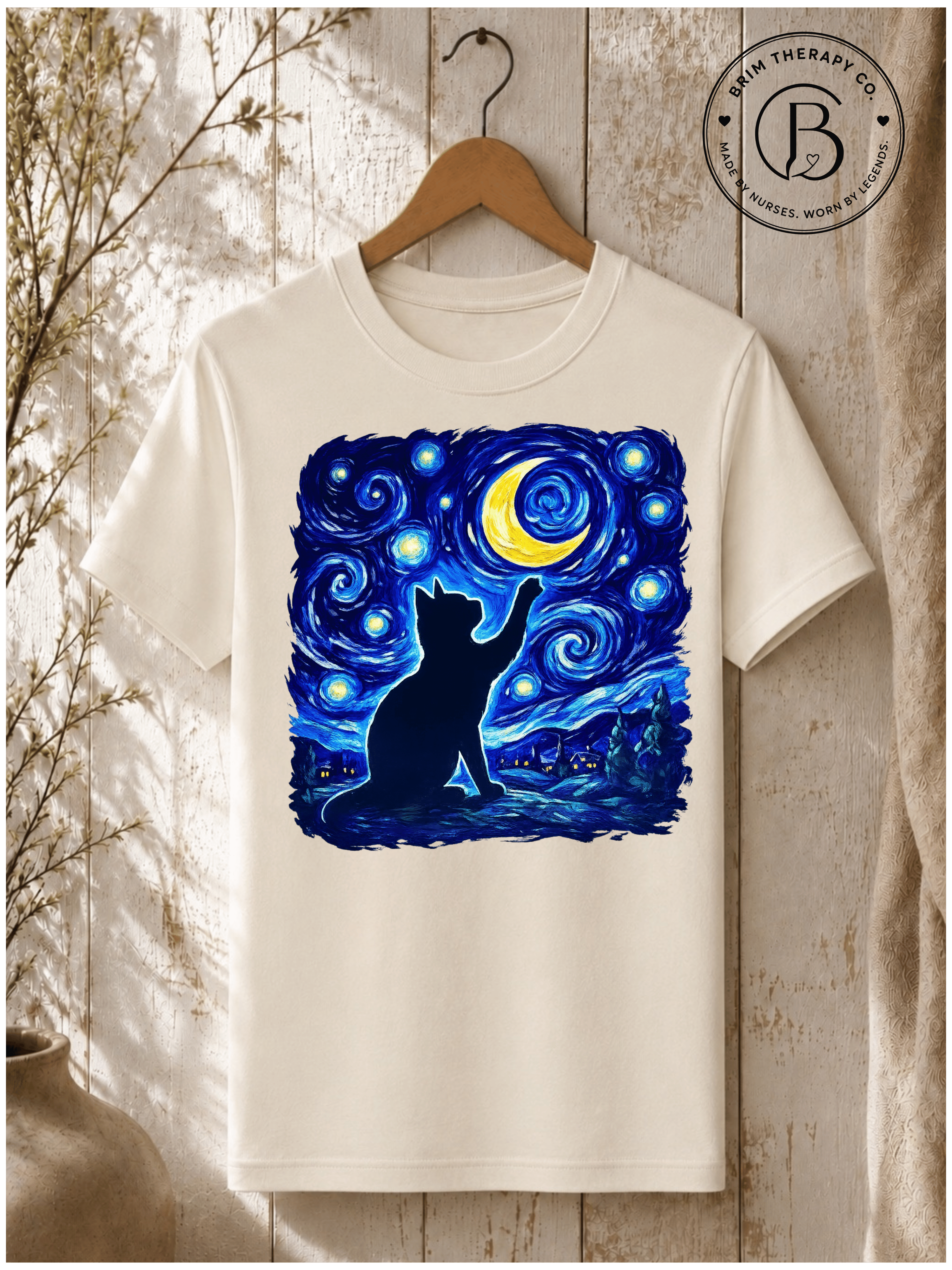 SEHL1010: Starry Night Cat Tee