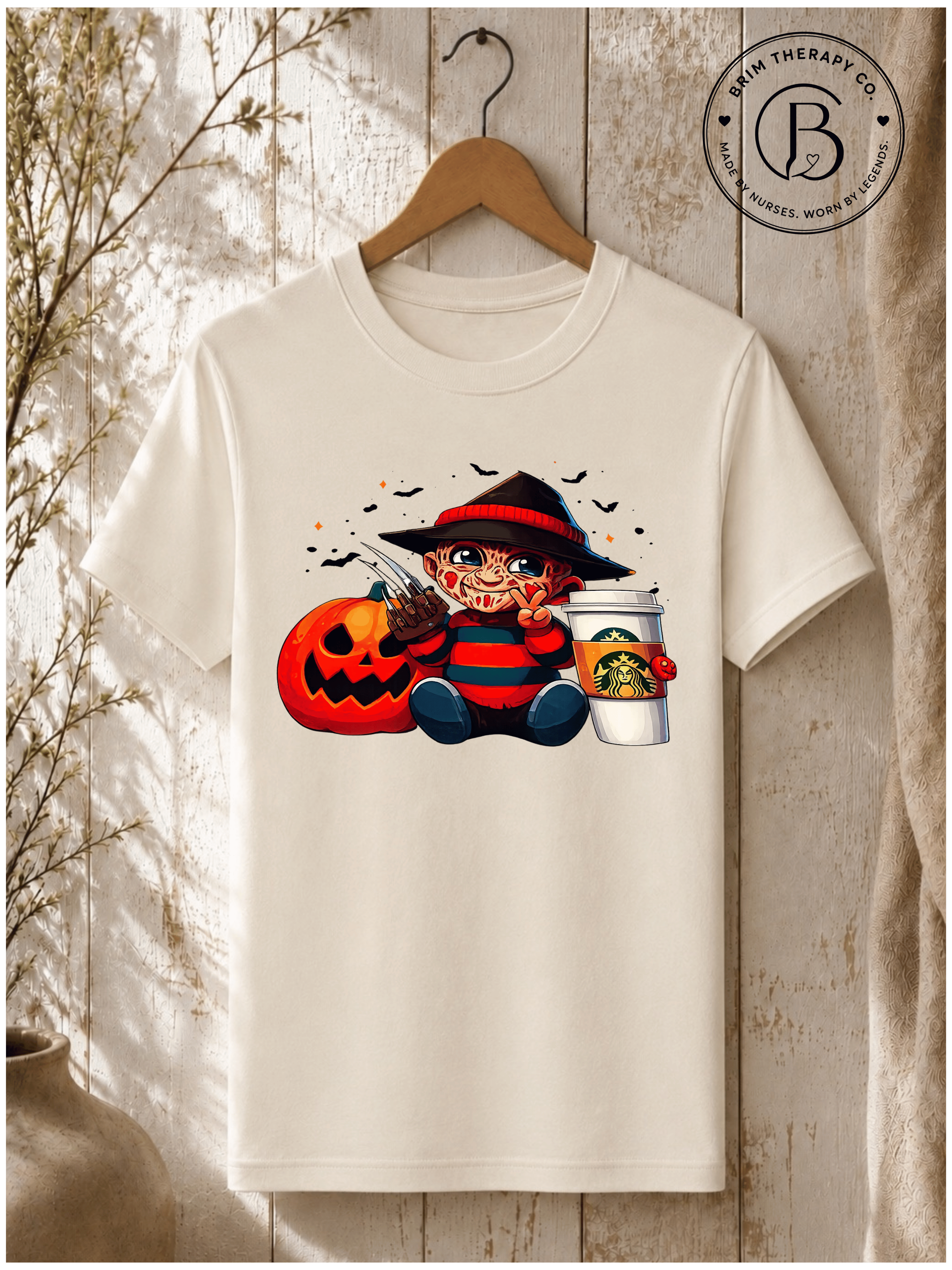 SEHL1039: Nightmare Fuel & Coffee Freddy Halloween Tee