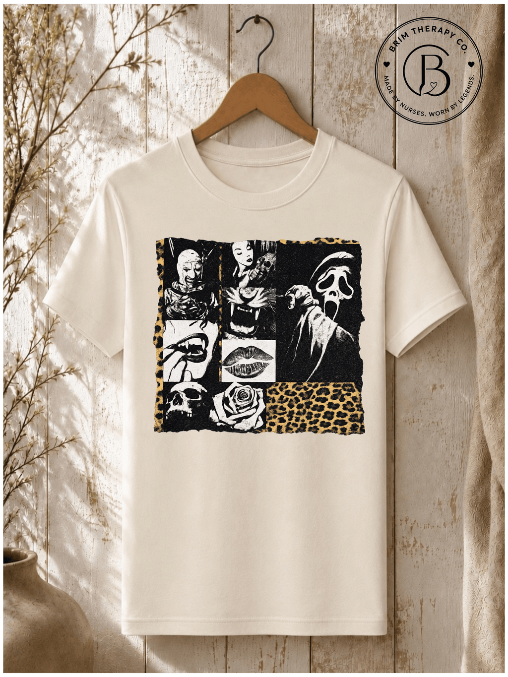 SEHL1086: Pretty Little Nightmare Horror Collage Graphic Tee