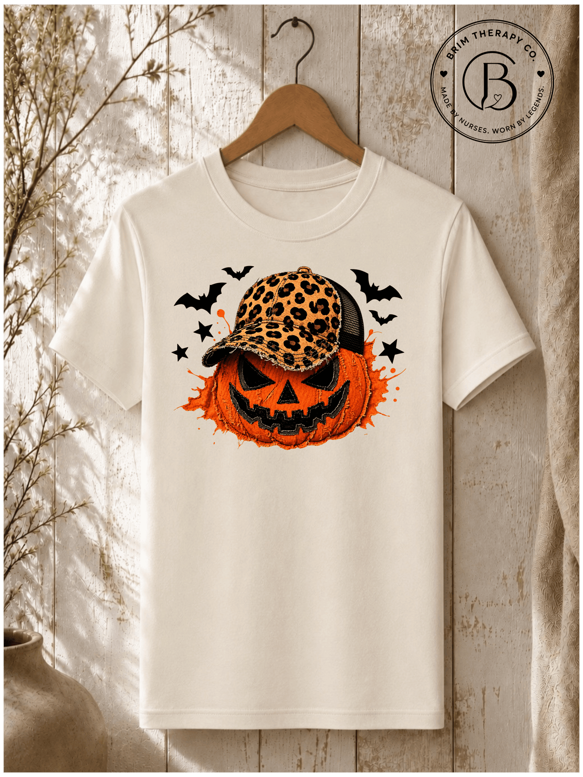 SEHL1315: Pumpkin Spice & Leopard Nights Halloween Graphic Tee