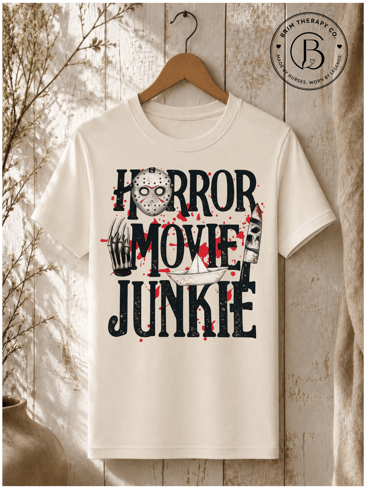 SEHL1087: Certified Horror Movie Junkie Graphic Tee