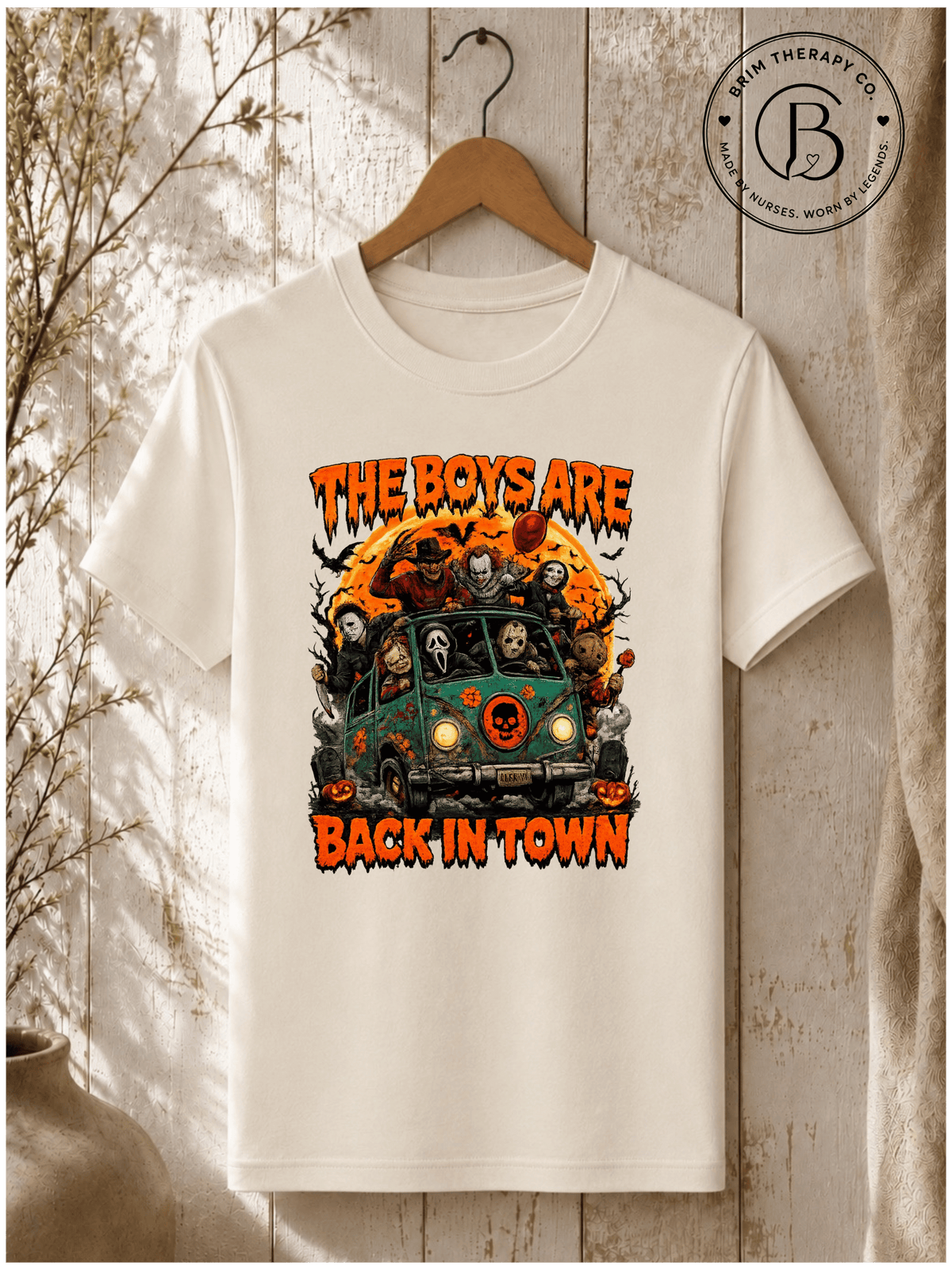 SEHL1090: The Boys are Back in Town Horror Crew Graphic Tee