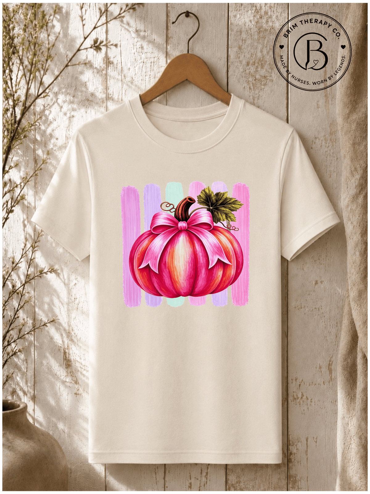 SEHL1079: Pretty in Pumpkin Fall Bow Graphic Tee