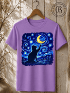 SEHL1010: Starry Night Cat Tee