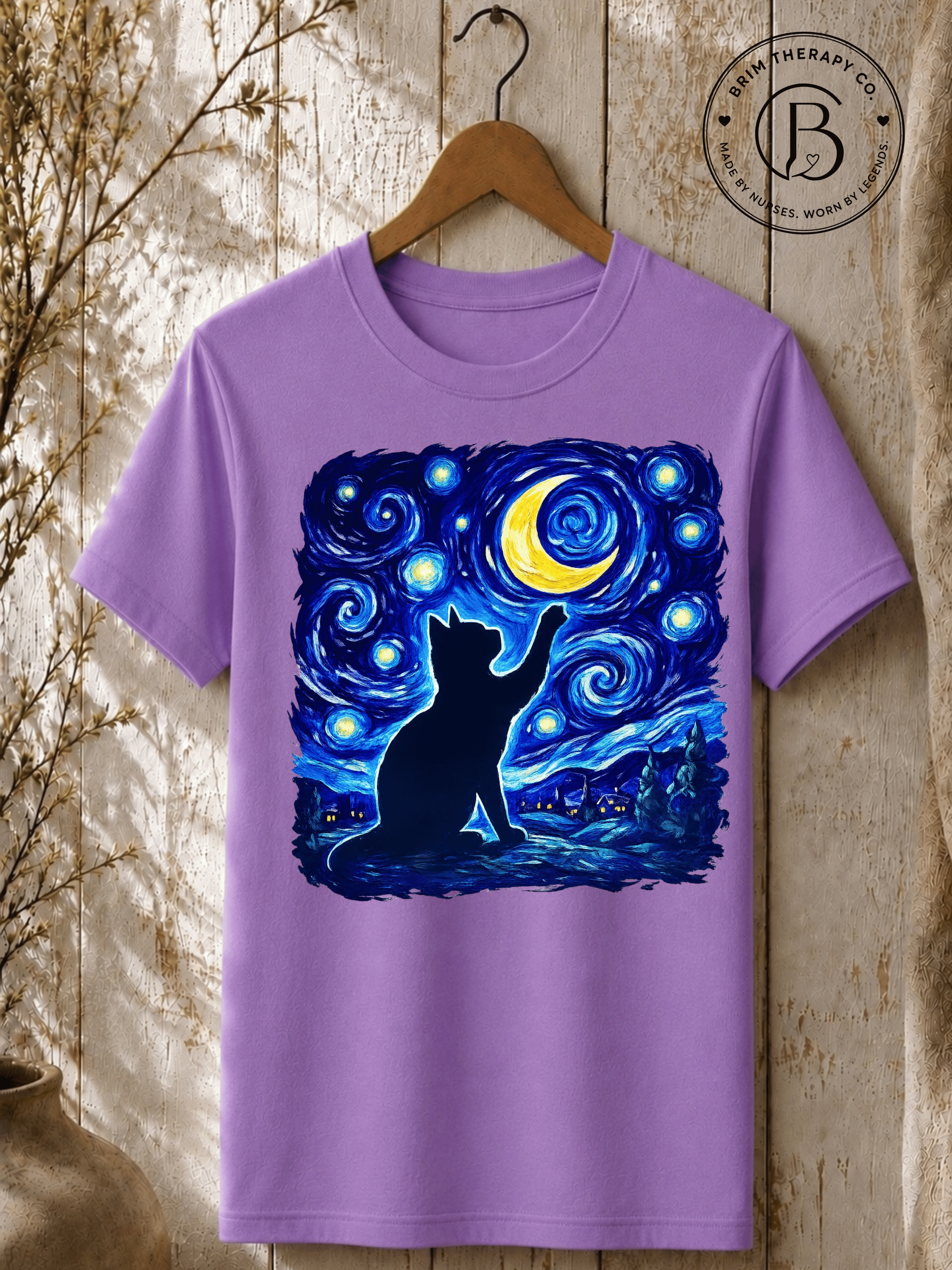 SEHL1010: Starry Night Cat Tee