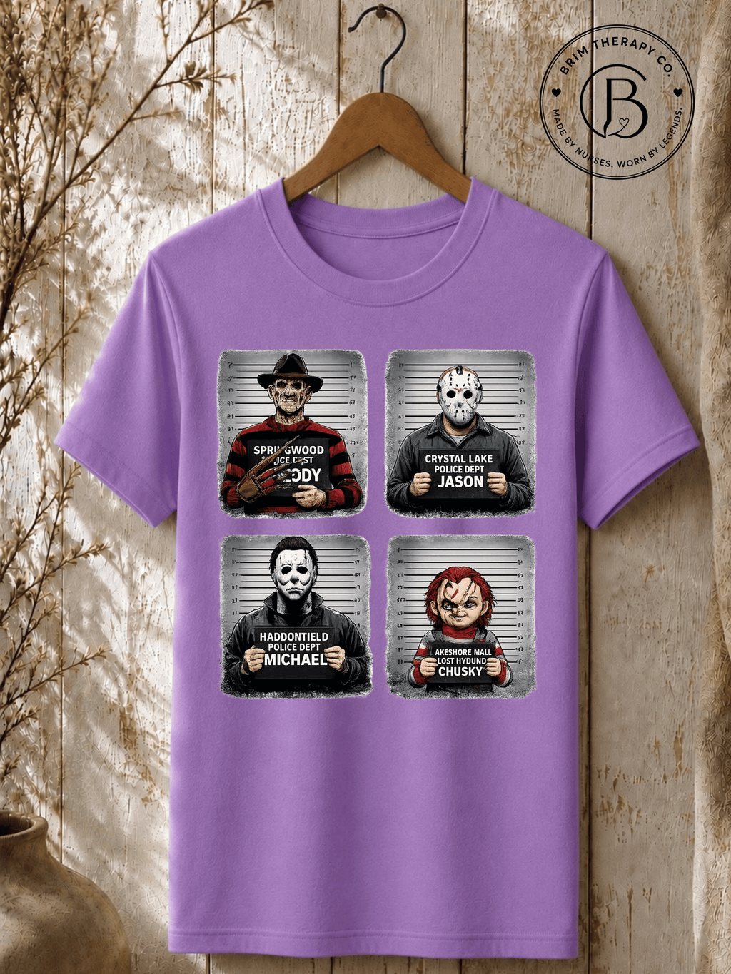 SEHL1019: Booked & Busted Horror Icons Tee