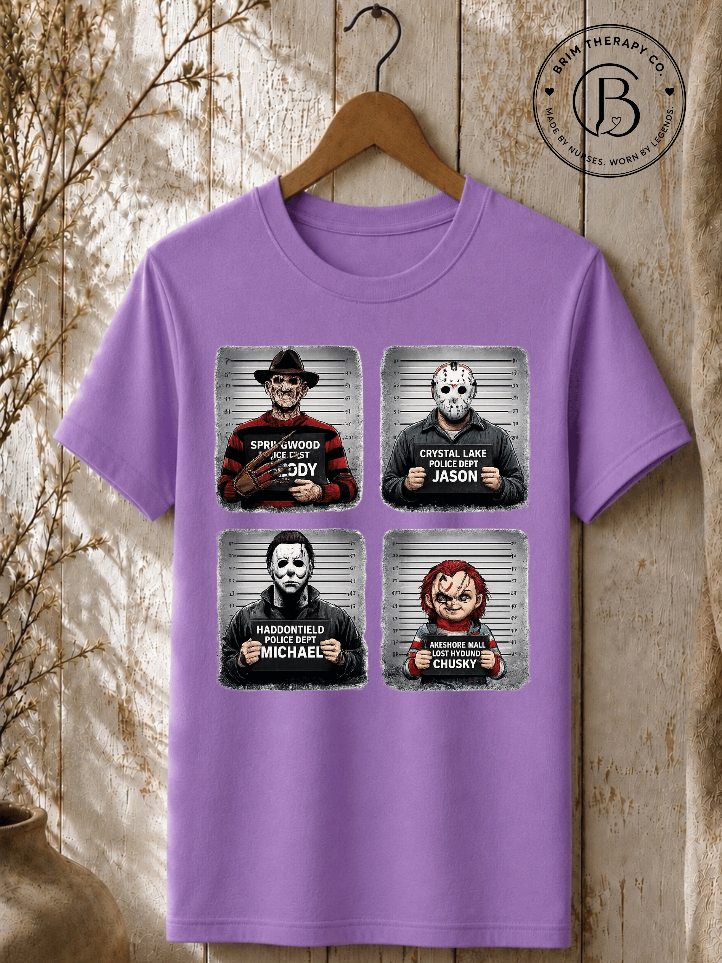 SEHL1019: Booked & Busted Horror Icons Tee