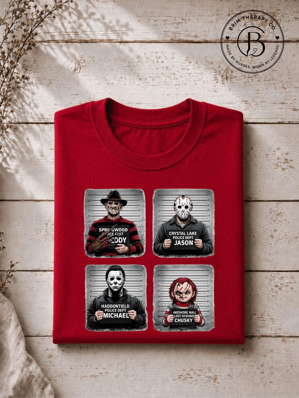 SEHL1019: Booked & Busted Horror Icons Tee